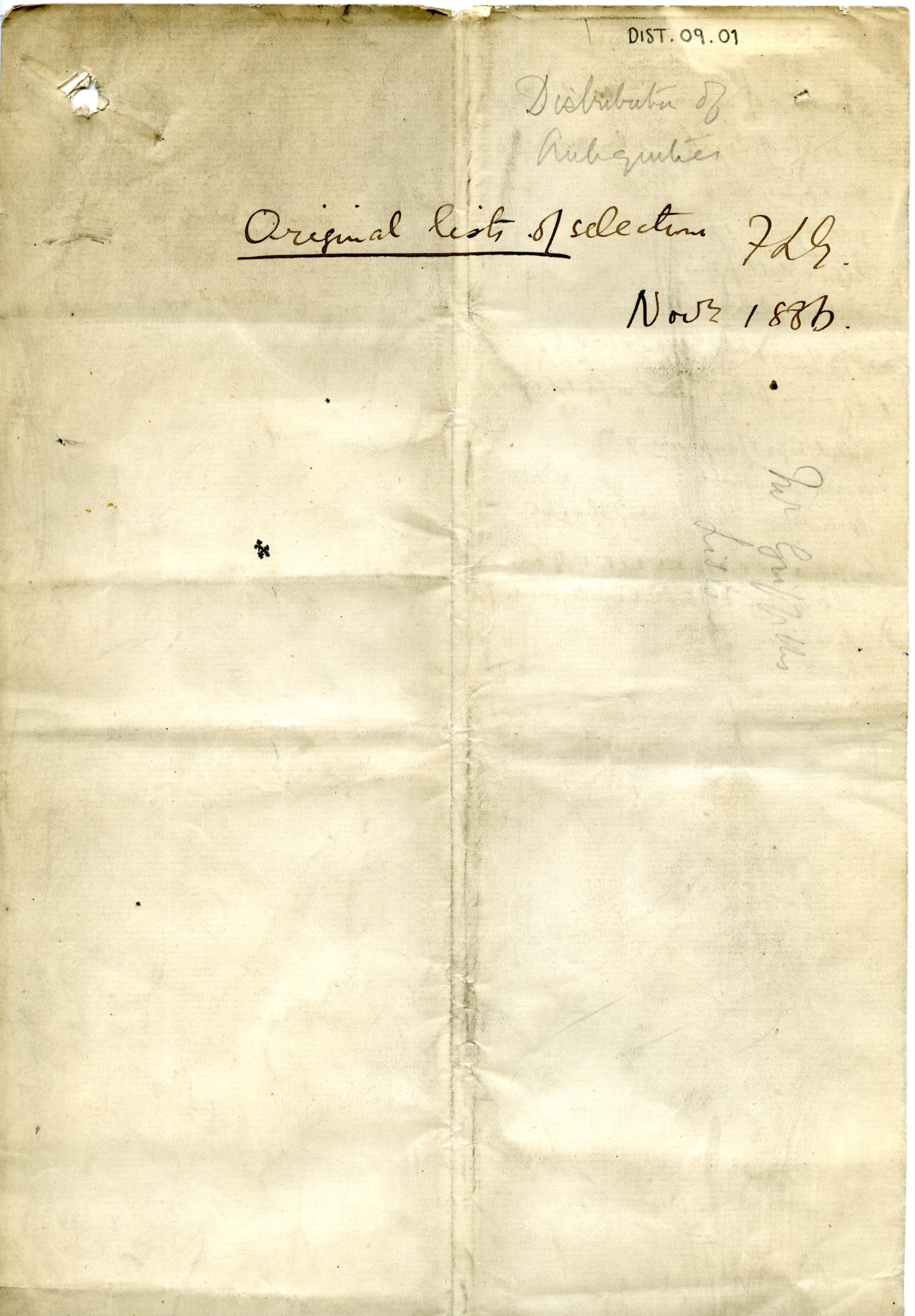 1886 Nebesheh Tell Dafana Distribution List DIST.09.01a