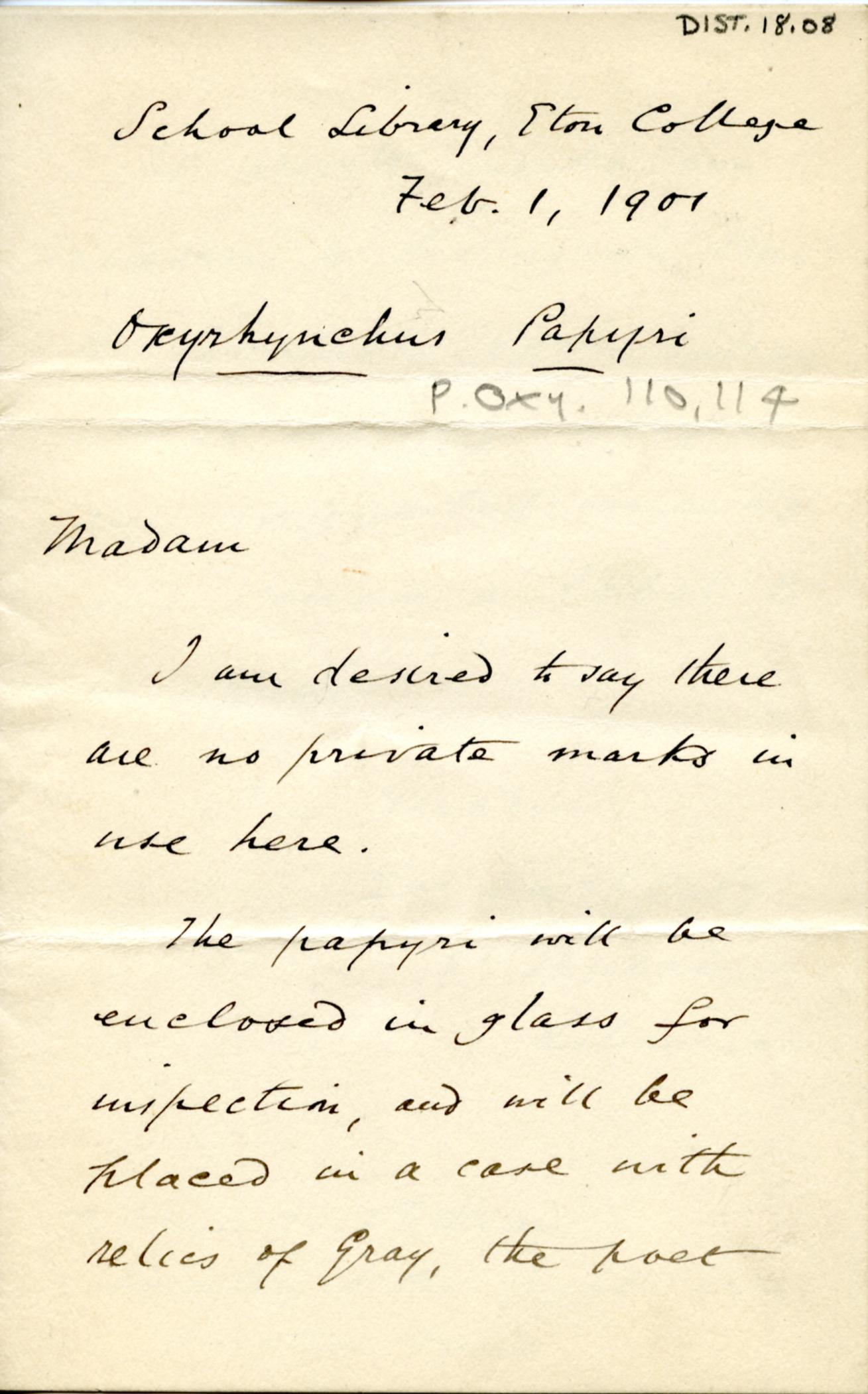 1895-1903 Oxyrhynchus, Faiyum DIST.18.08a