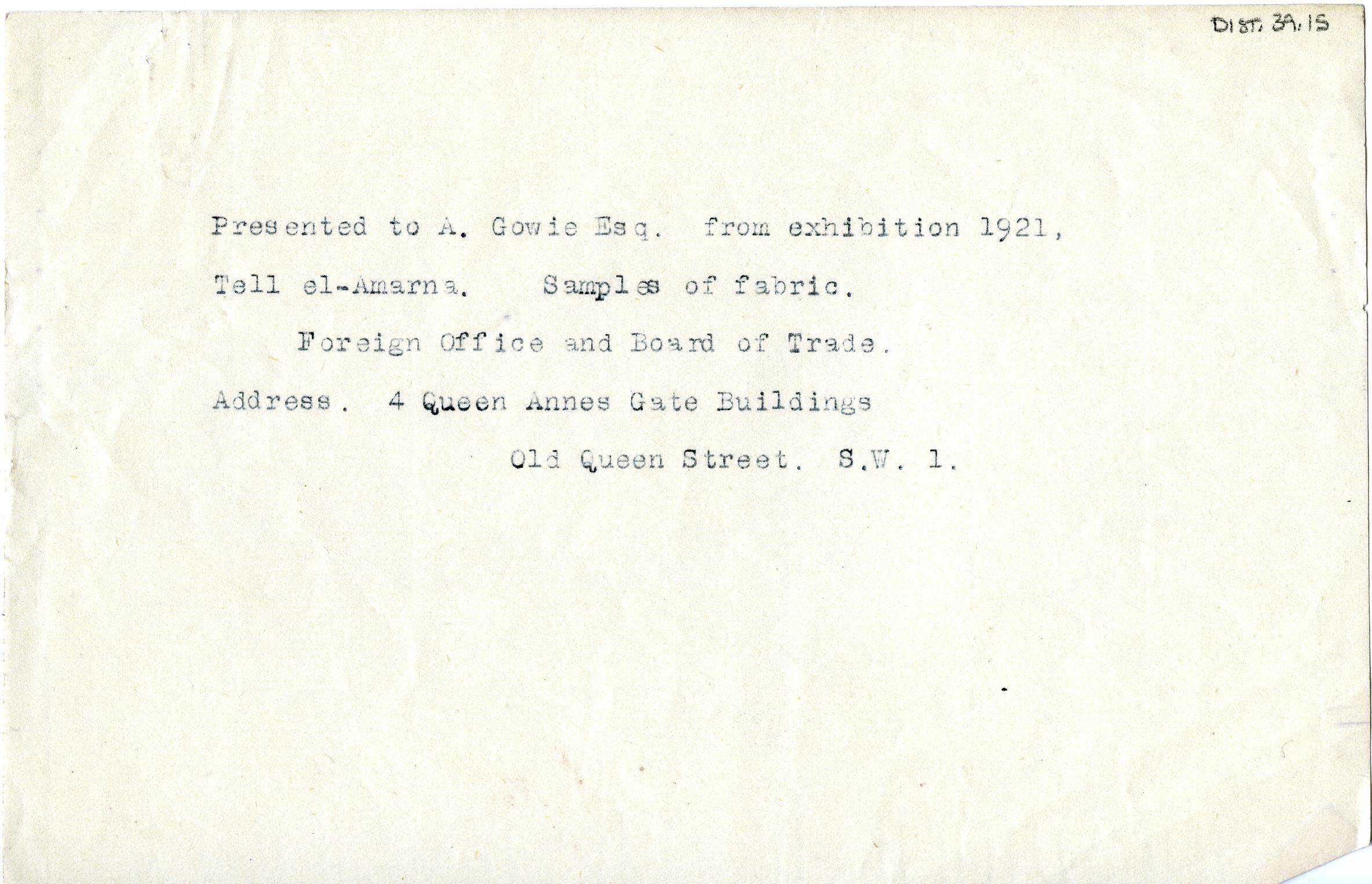 1921-22 Tell el-Amarna DIST.39.15