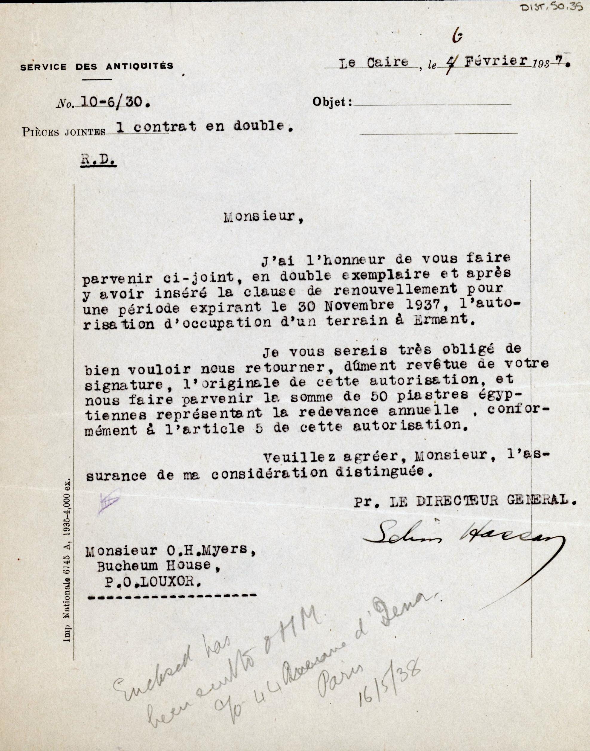 1926-39 correspondence with Antiquities Service DIST.50.35