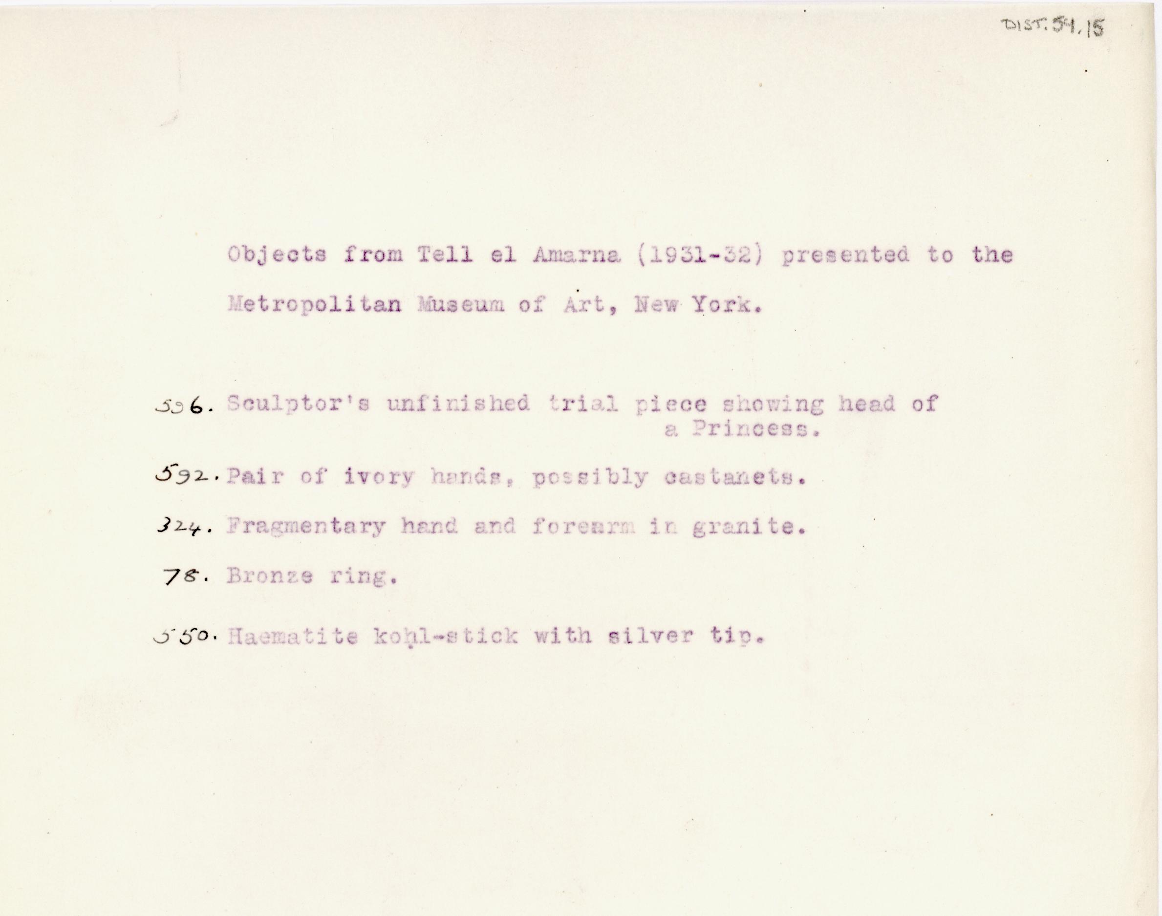 1931-32 el-Amarna and Armant DIST.54.15