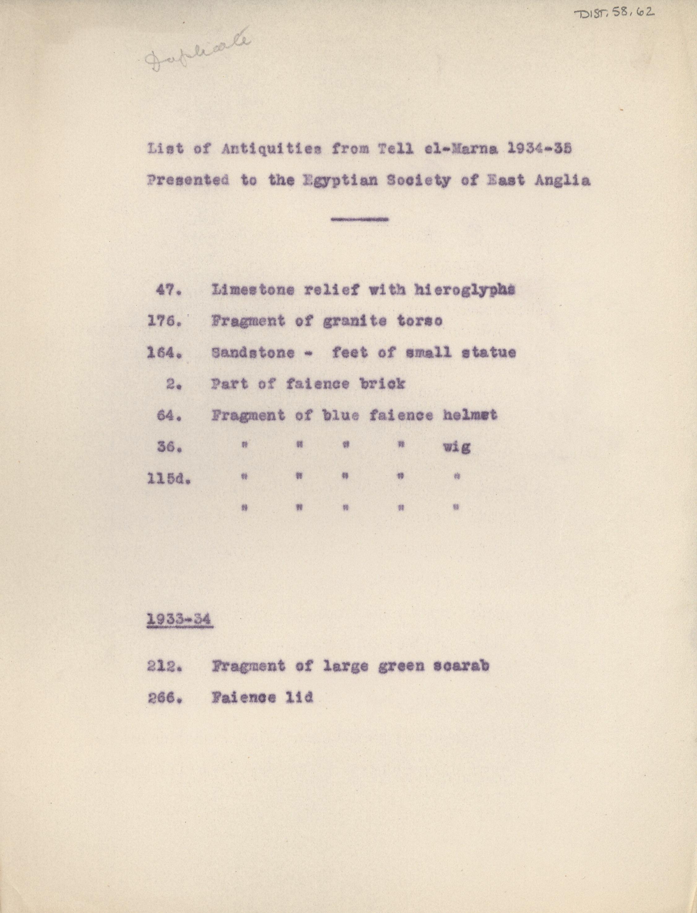 1934-35 el-Amarna DIST.58.62