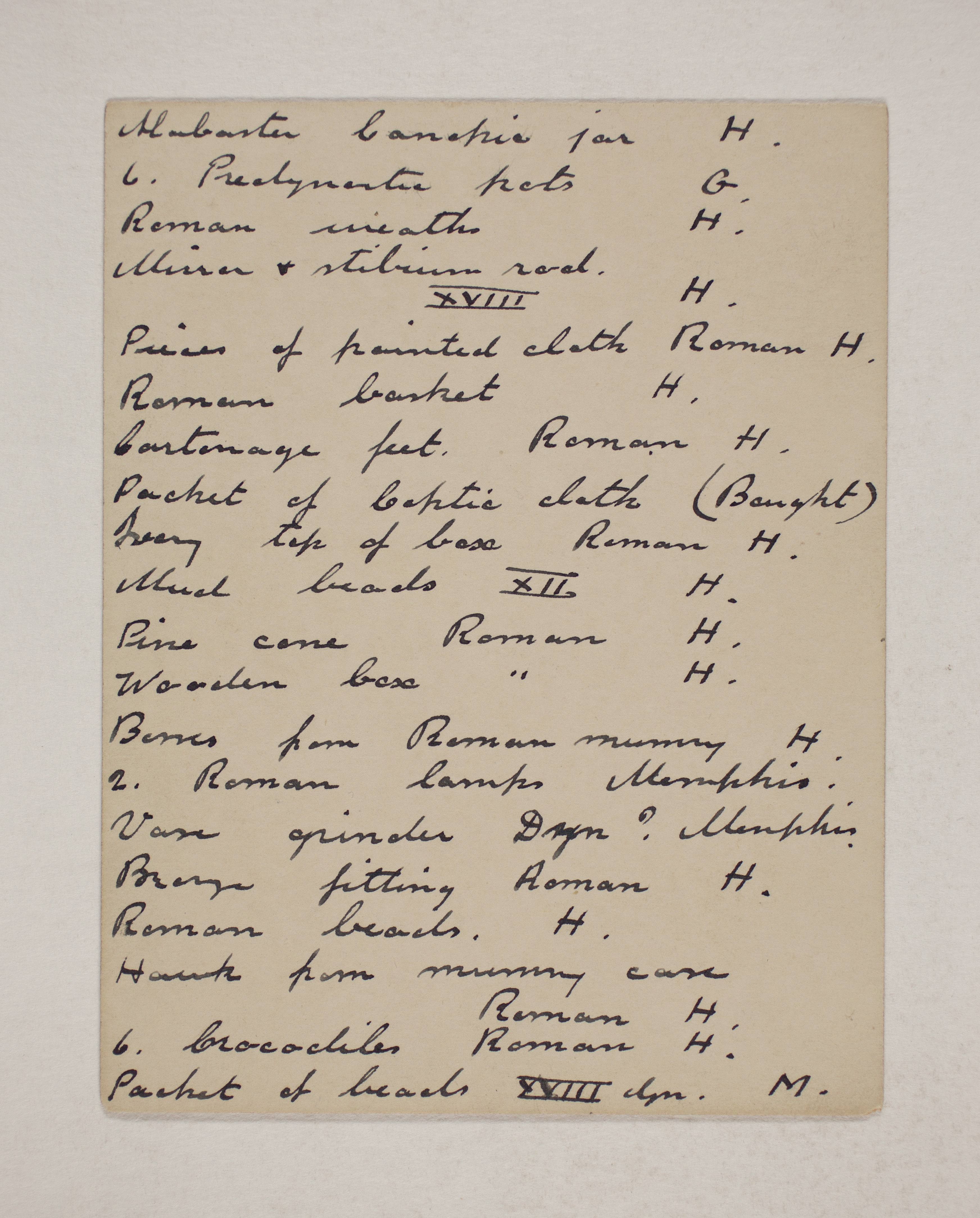 1910-11 Hawara, Gerzeh, Memphis, Mazghuneh Individual institution list  PMA/WFP1/D/19/15.1