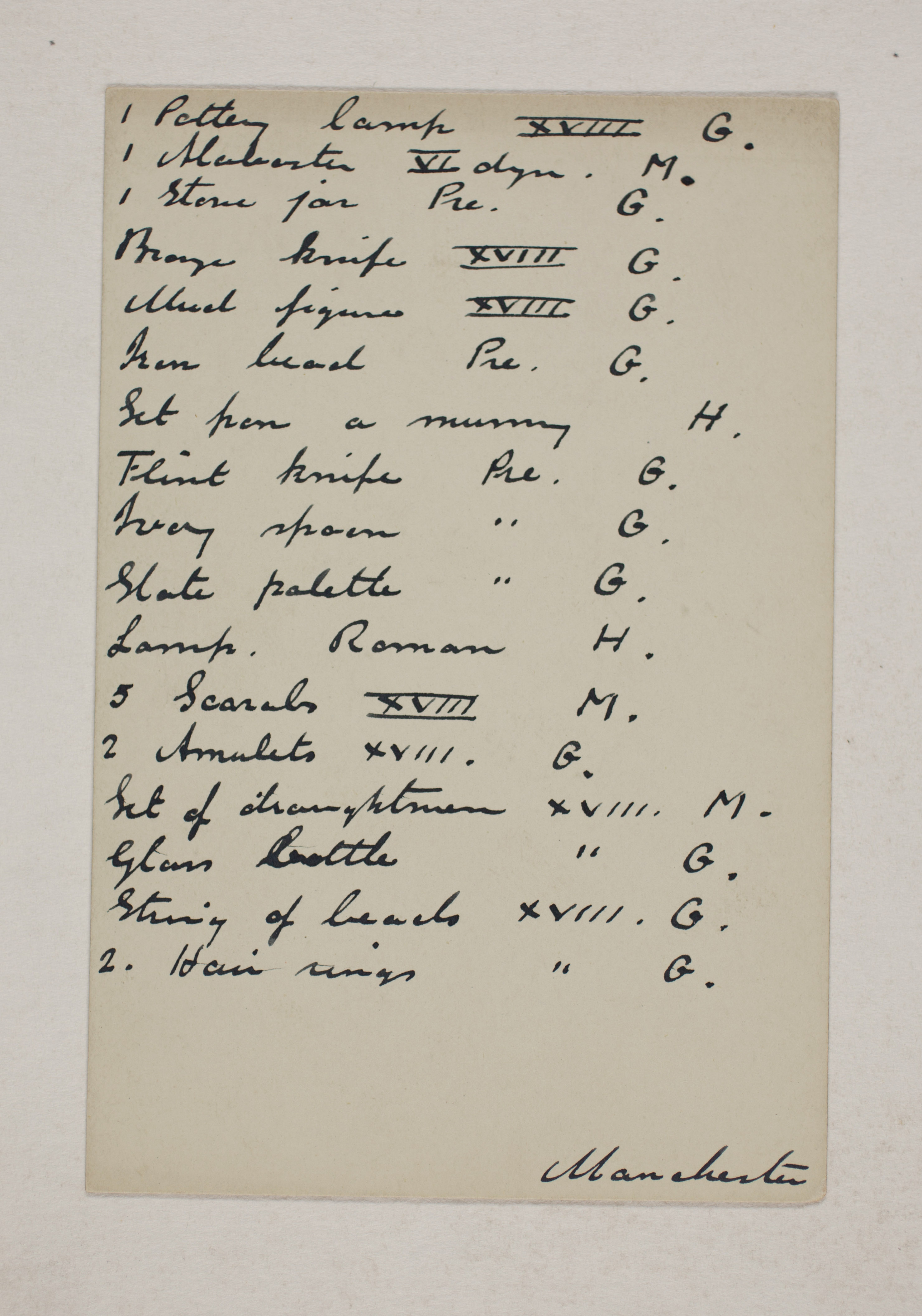 1910-11 Hawara, Gerzeh, Memphis, Mazghuneh Individual institution list  PMA/WFP1/D/19/25