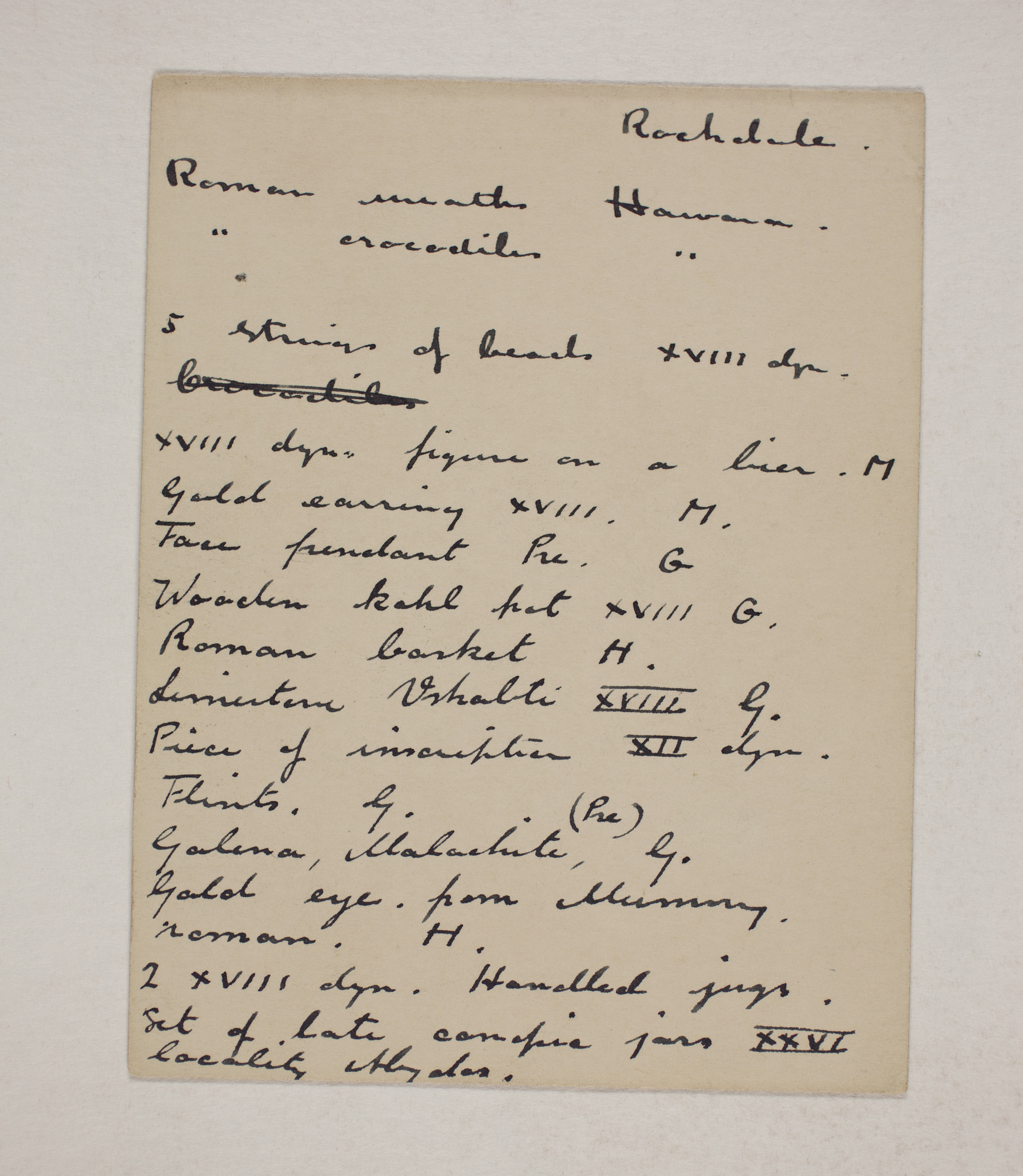 1910-11 Hawara, Gerzeh, Memphis, Mazghuneh Individual institution list  PMA/WFP1/D/19/30.1