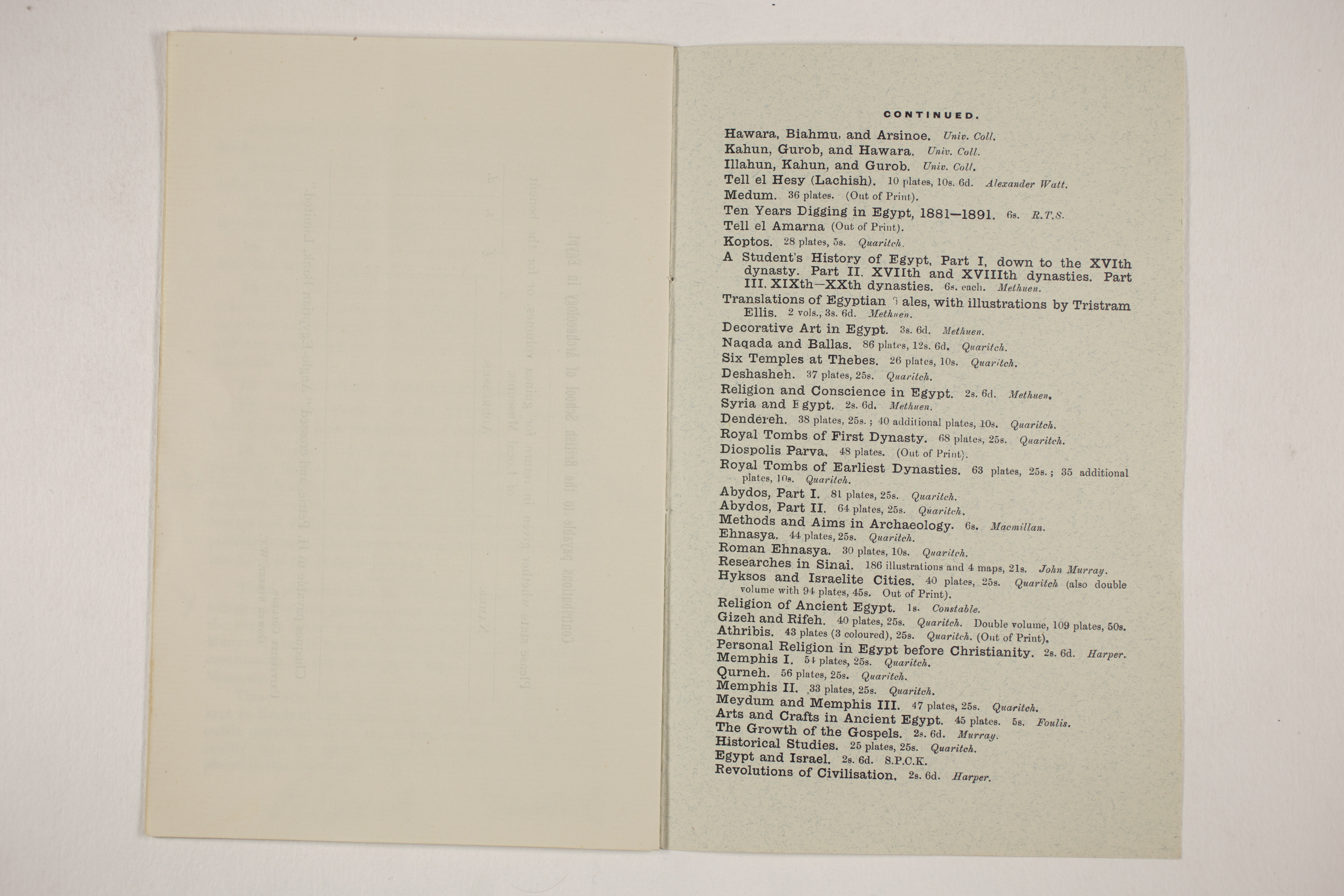 1910-11 Hawara, Gerzeh, Memphis, Mazghuneh Exhibition catalogue PMA/WFP1/D/19/34.10