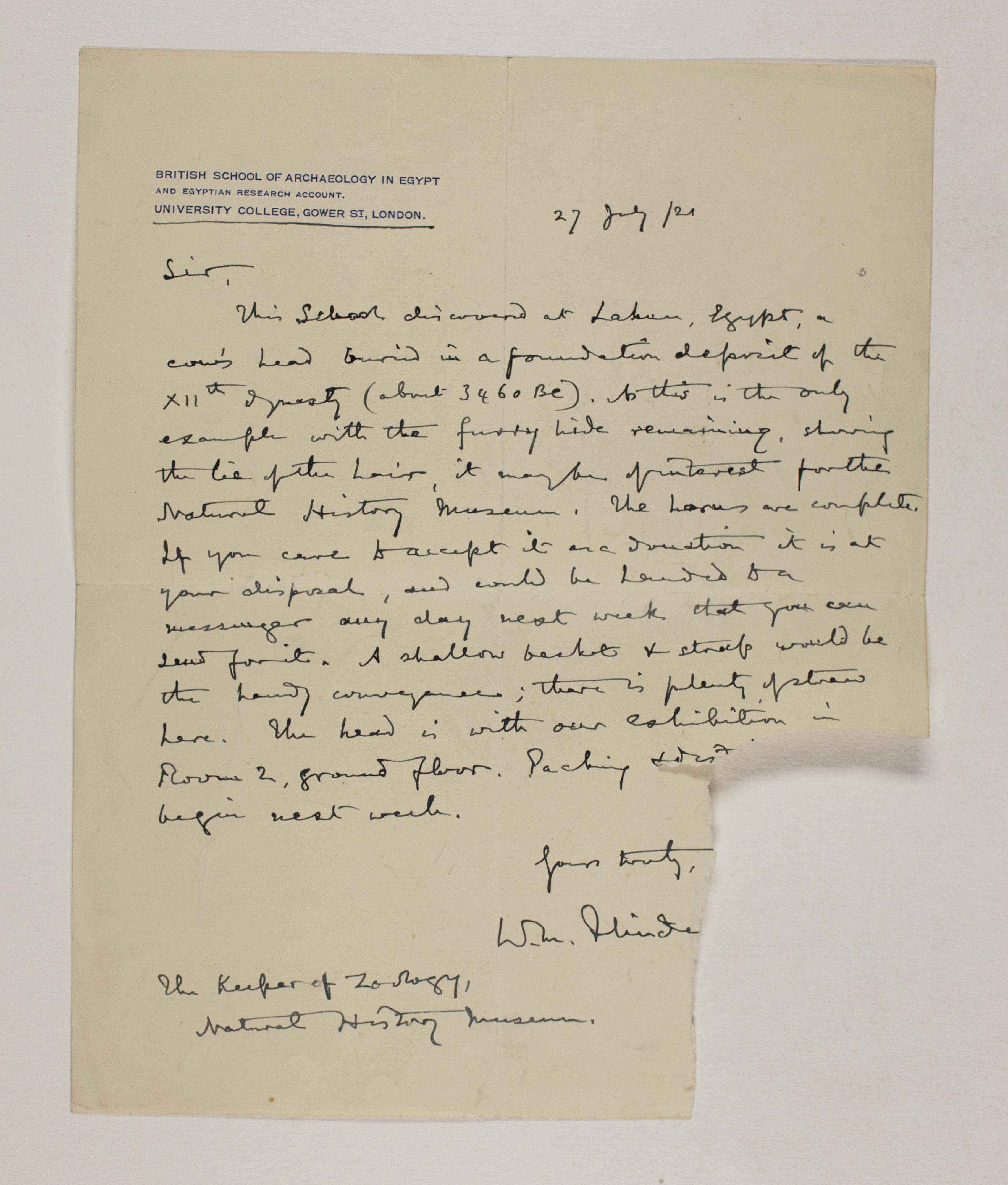 1913-14 Lahun, Haraga Correspondence PMA/WFP1/D/22/13.2