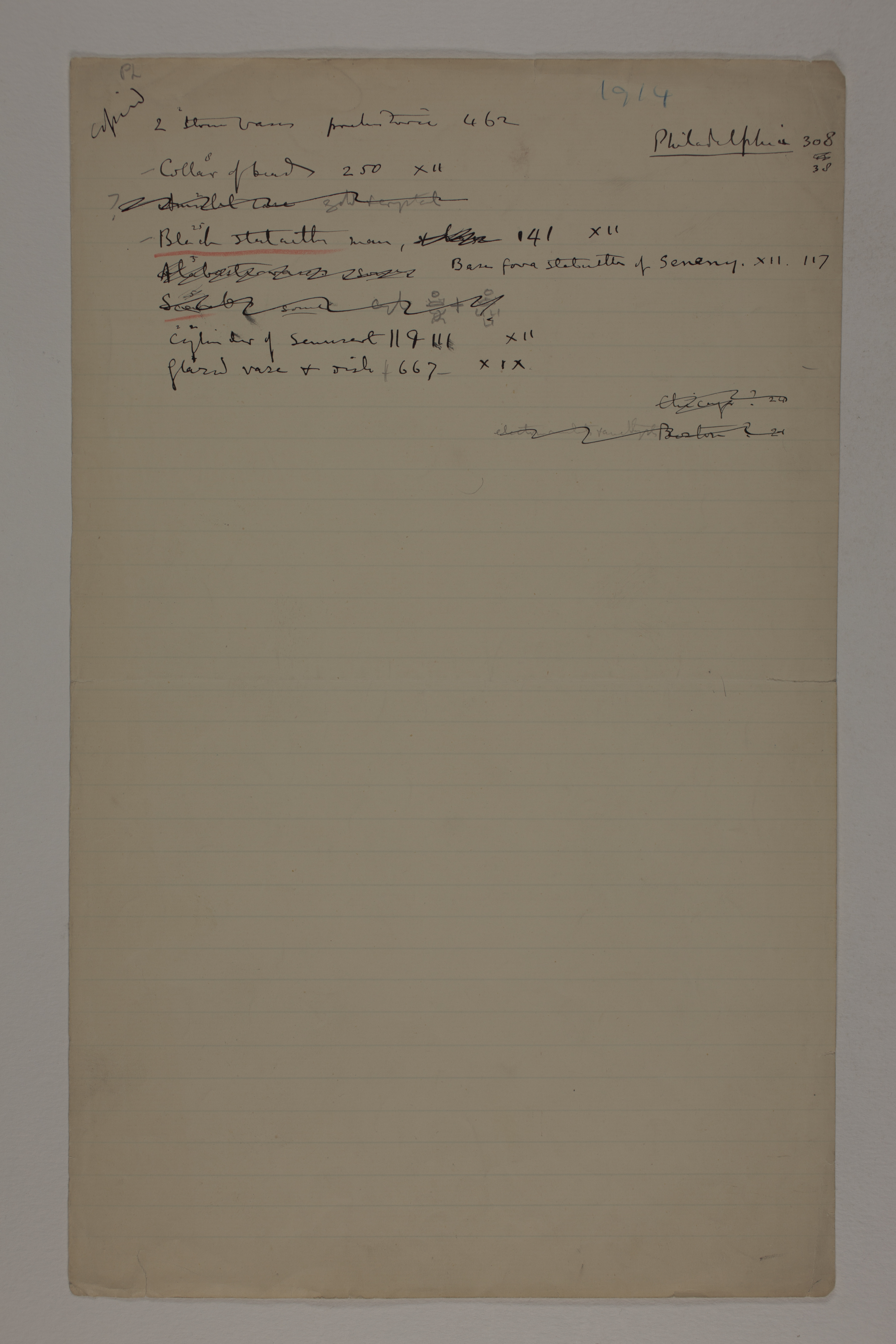 1913-14 Lahun, Haraga Individual institution list  PMA/WFP1/D/22/34
