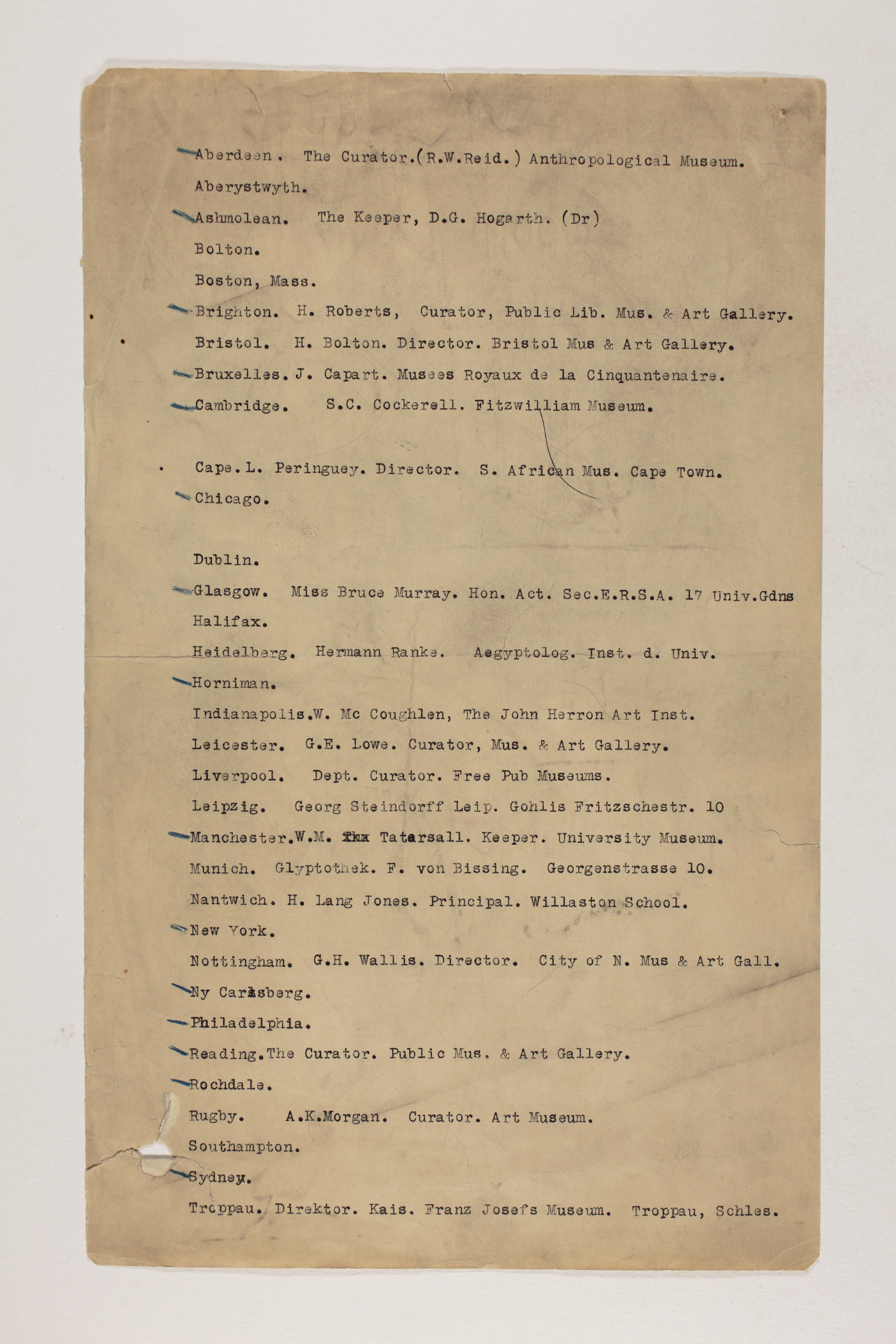 1913-14 Lahun, Haraga Distribution list PMA/WFP1/D/22/4