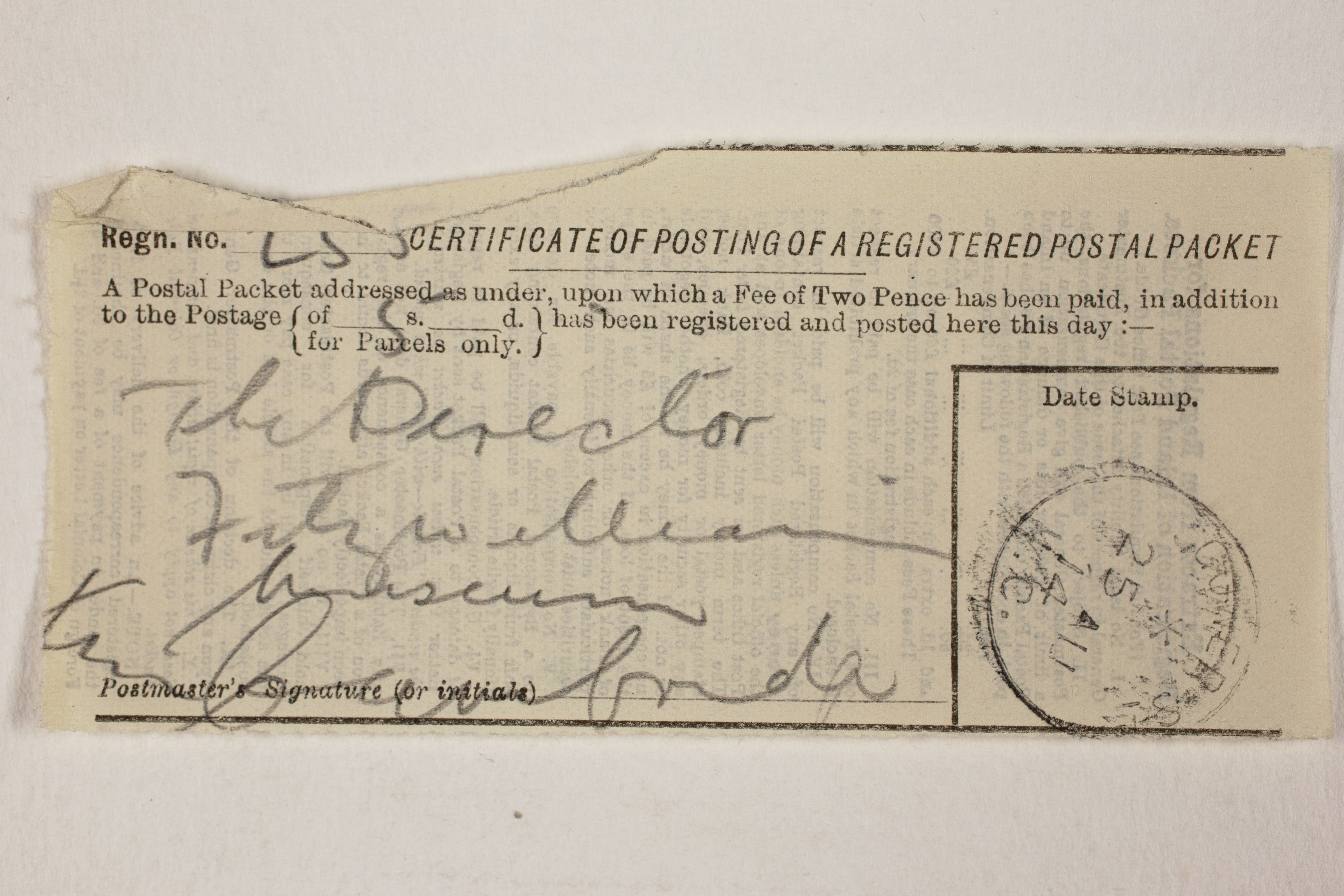 1913-14 Lahun, Haraga Mailing label PMA/WFP1/D/22/50.14