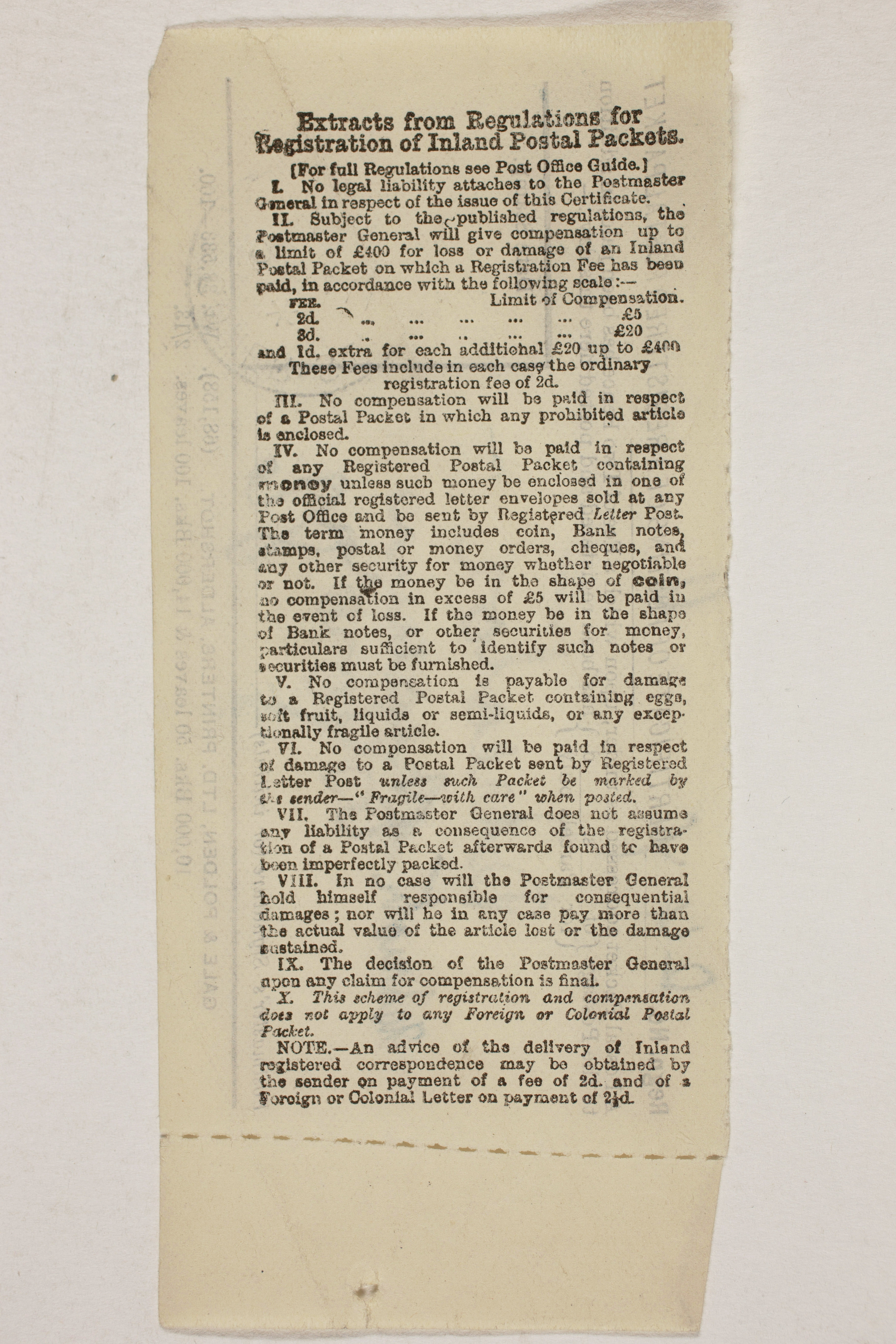1913-14 Lahun, Haraga Mailing label PMA/WFP1/D/22/50.33