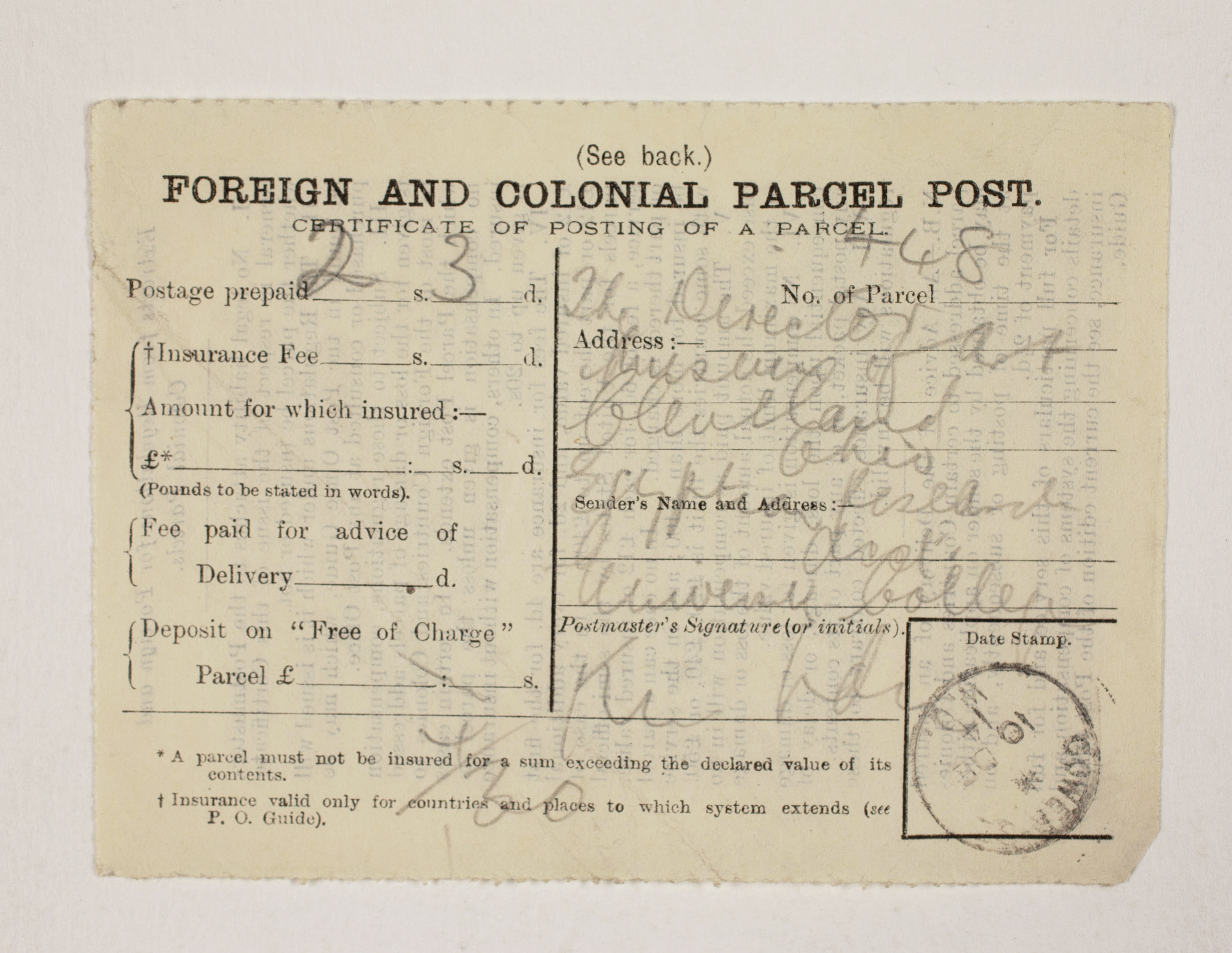 1913-14 Lahun, Haraga Mailing label PMA/WFP1/D/22/50.4