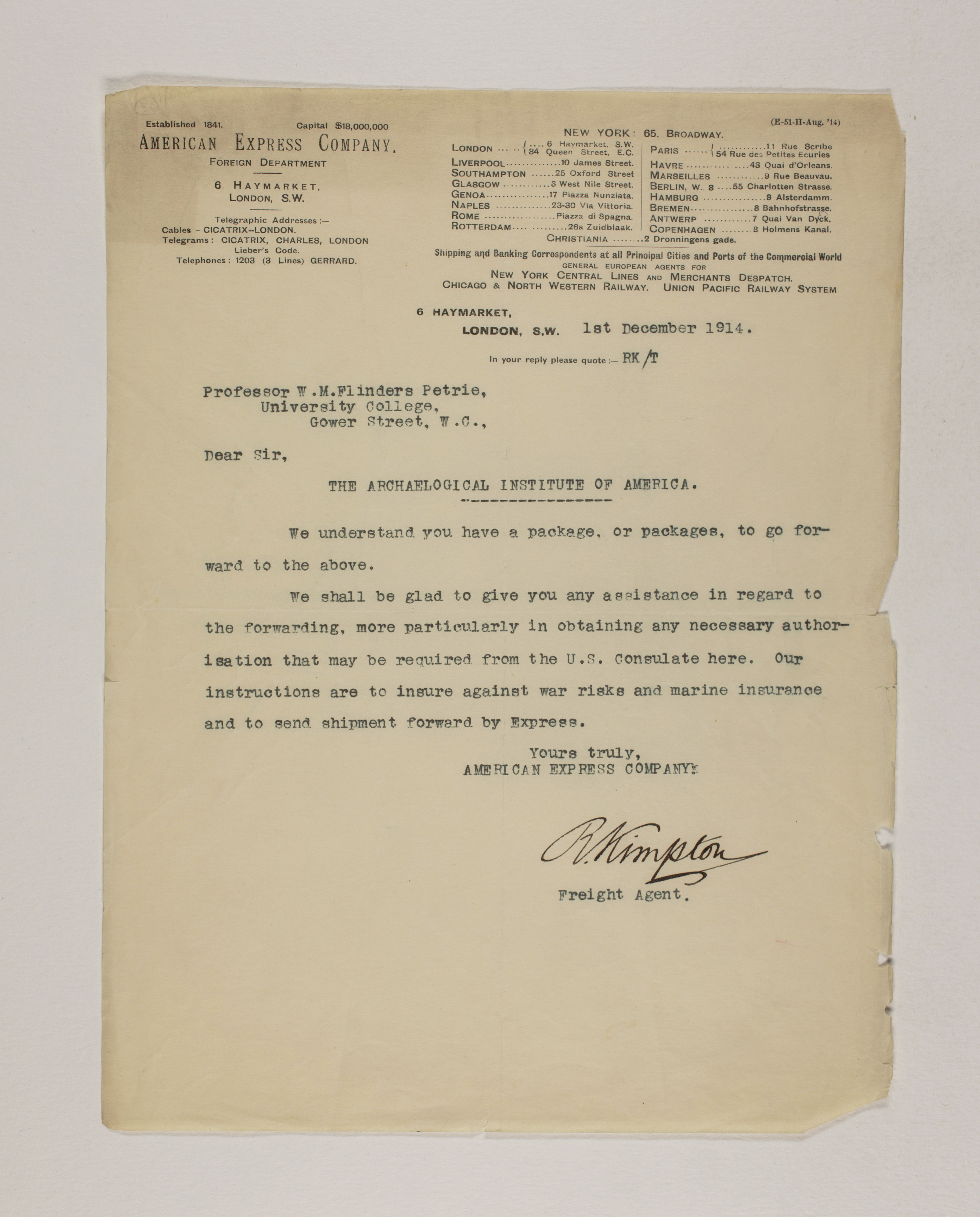 1913-14 Lahun, Haraga Correspondence PMA/WFP1/D/22/67