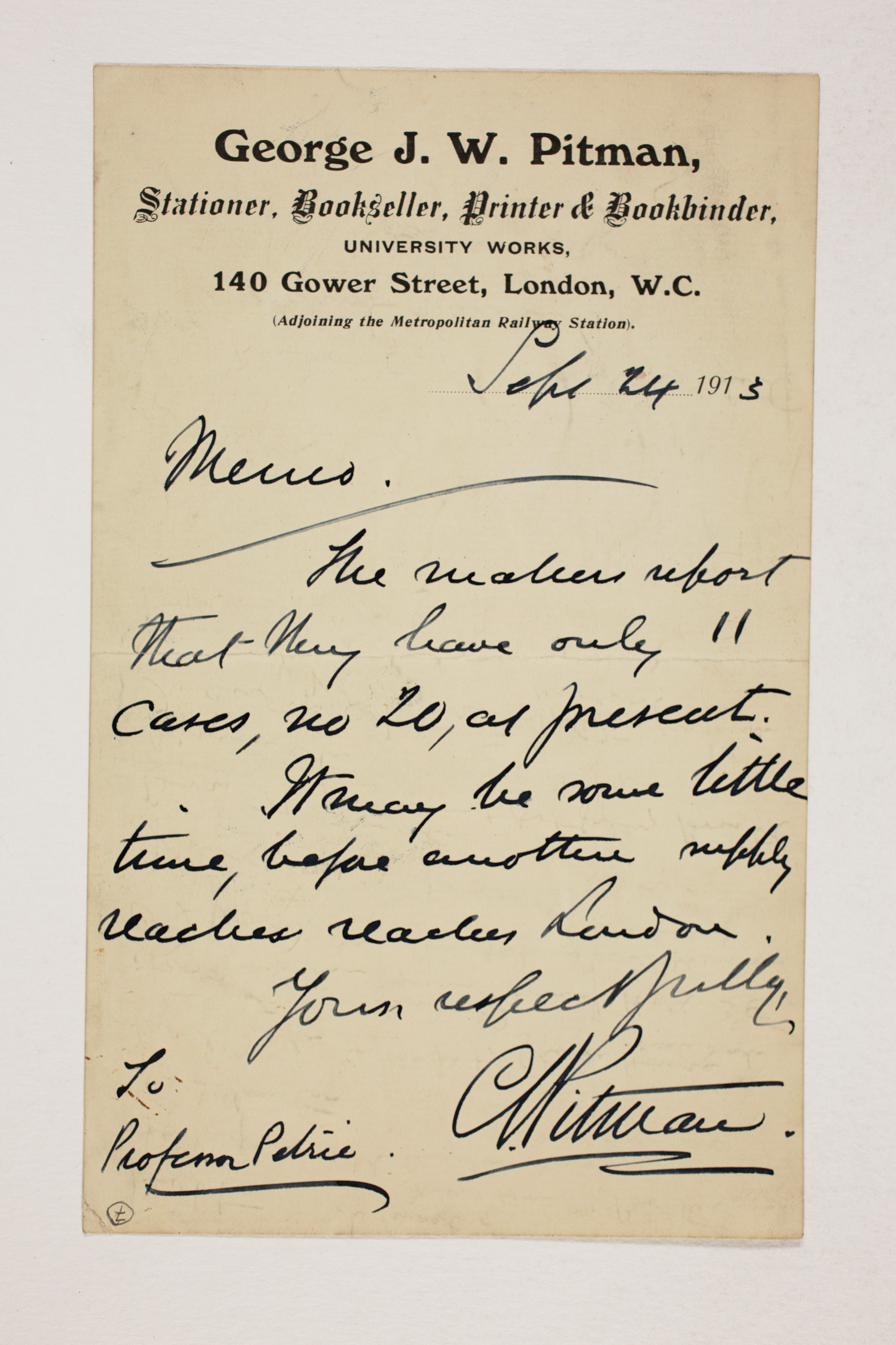 1913-14 Lahun, Haraga Correspondence PMA/WFP1/D/22/7.2