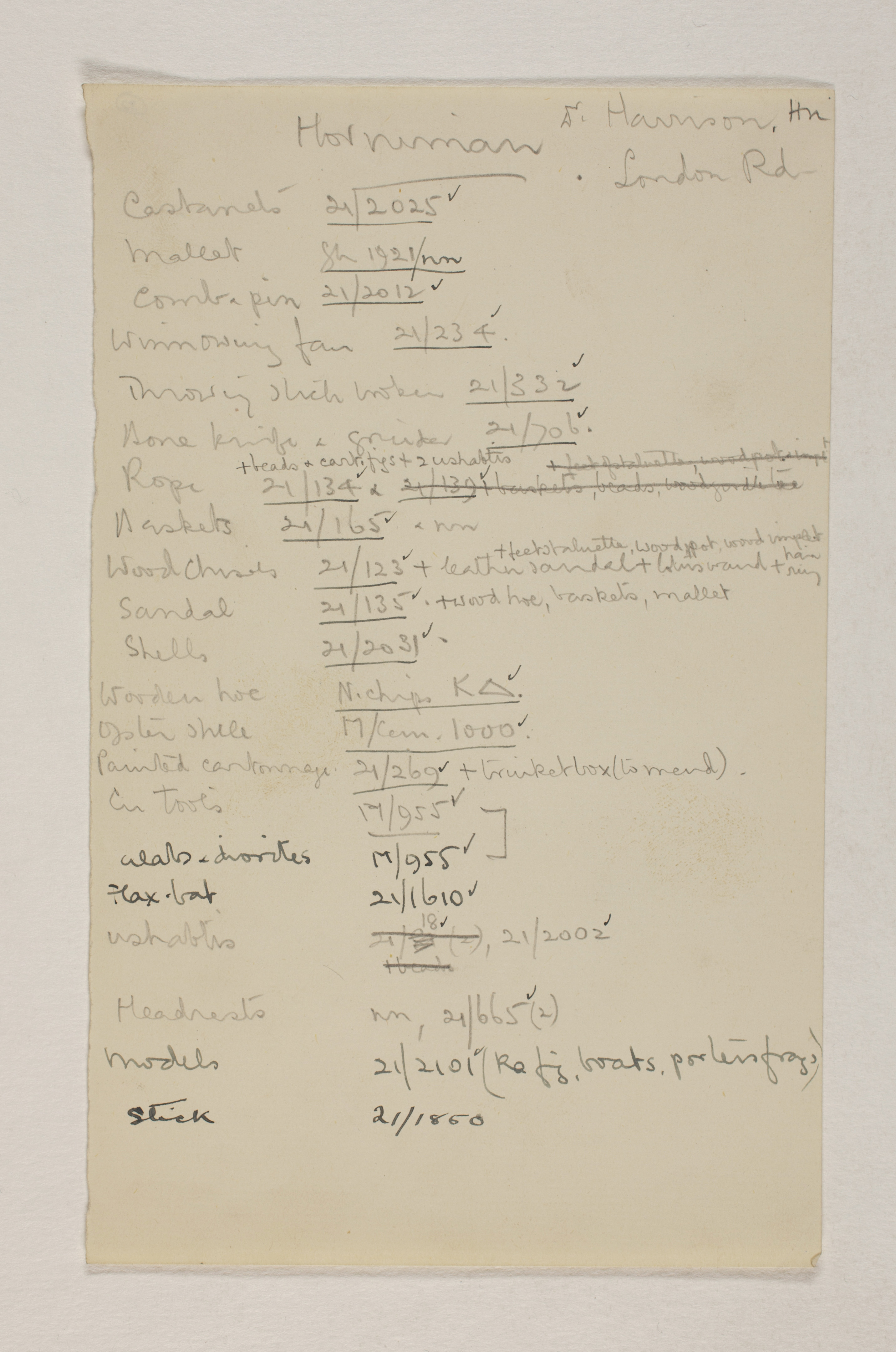 1919-21 Sedment, Lahun Individual institution list PMA/WFP1/D/24/32