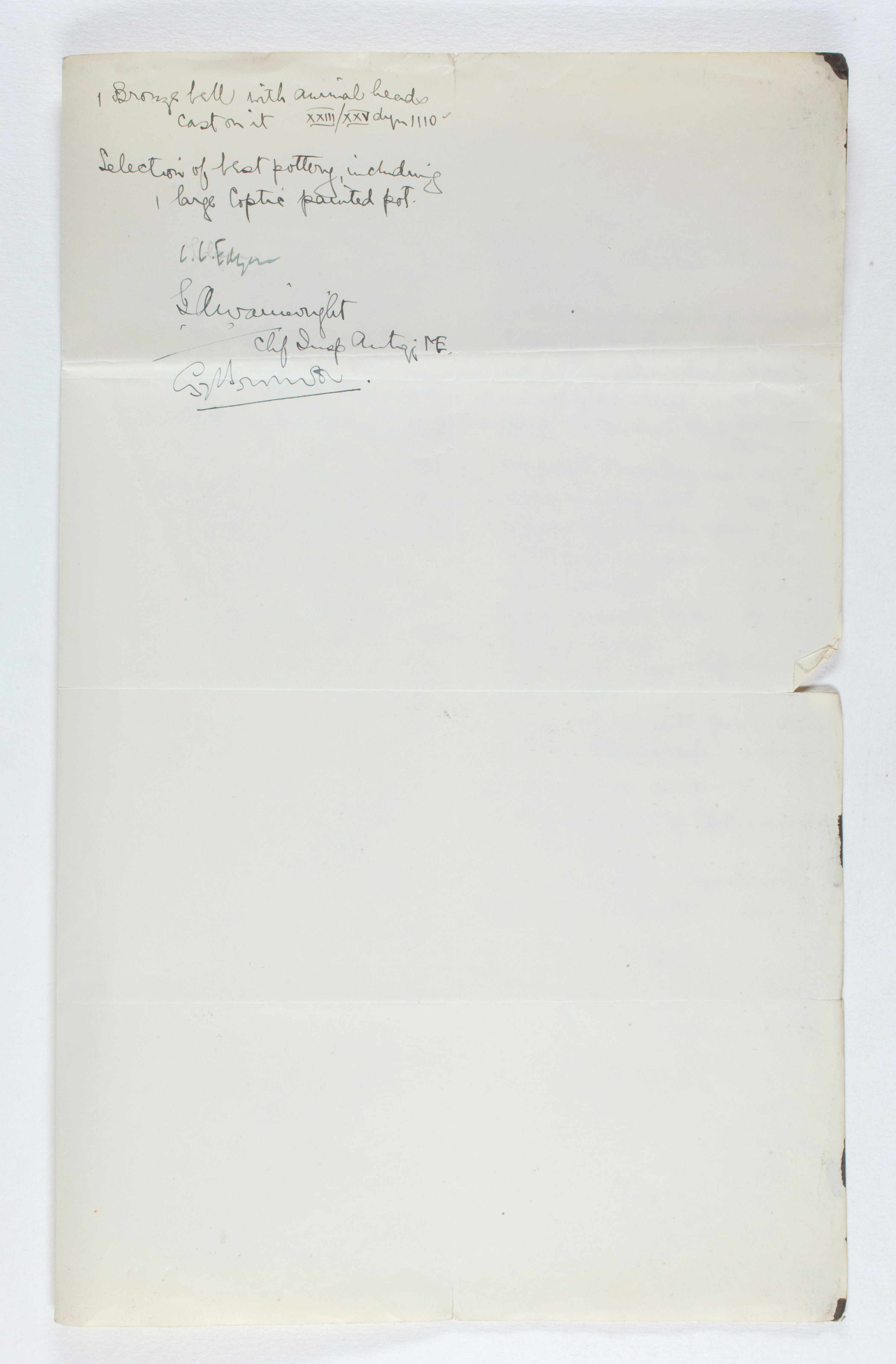 1922-23 Qau el-Kebir Distribution list PMA/WFP1/D/26/1.2