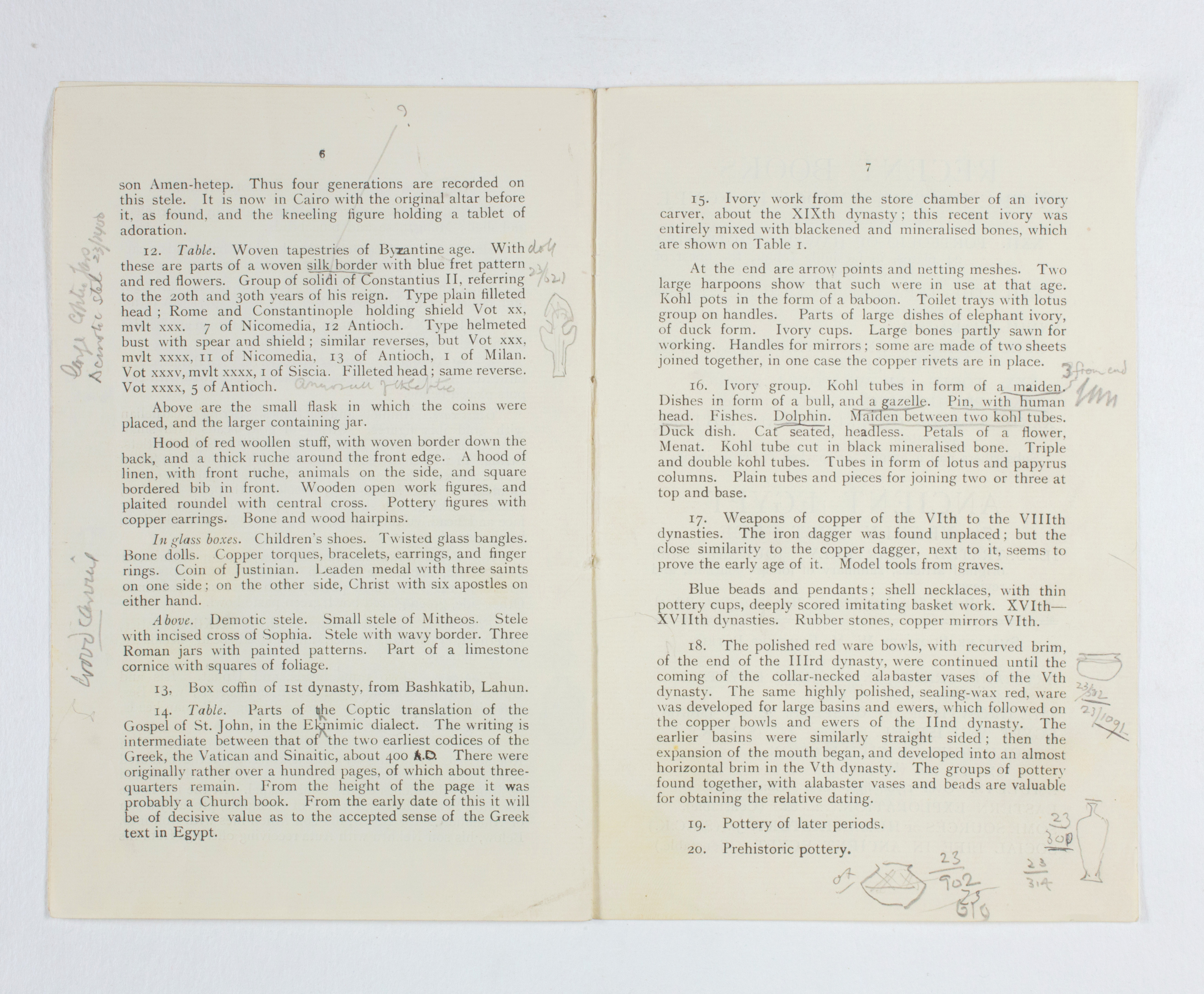 1922-23 Qau el-Kebir Exhibition catalogue PMA/WFP1/D/26/27.4