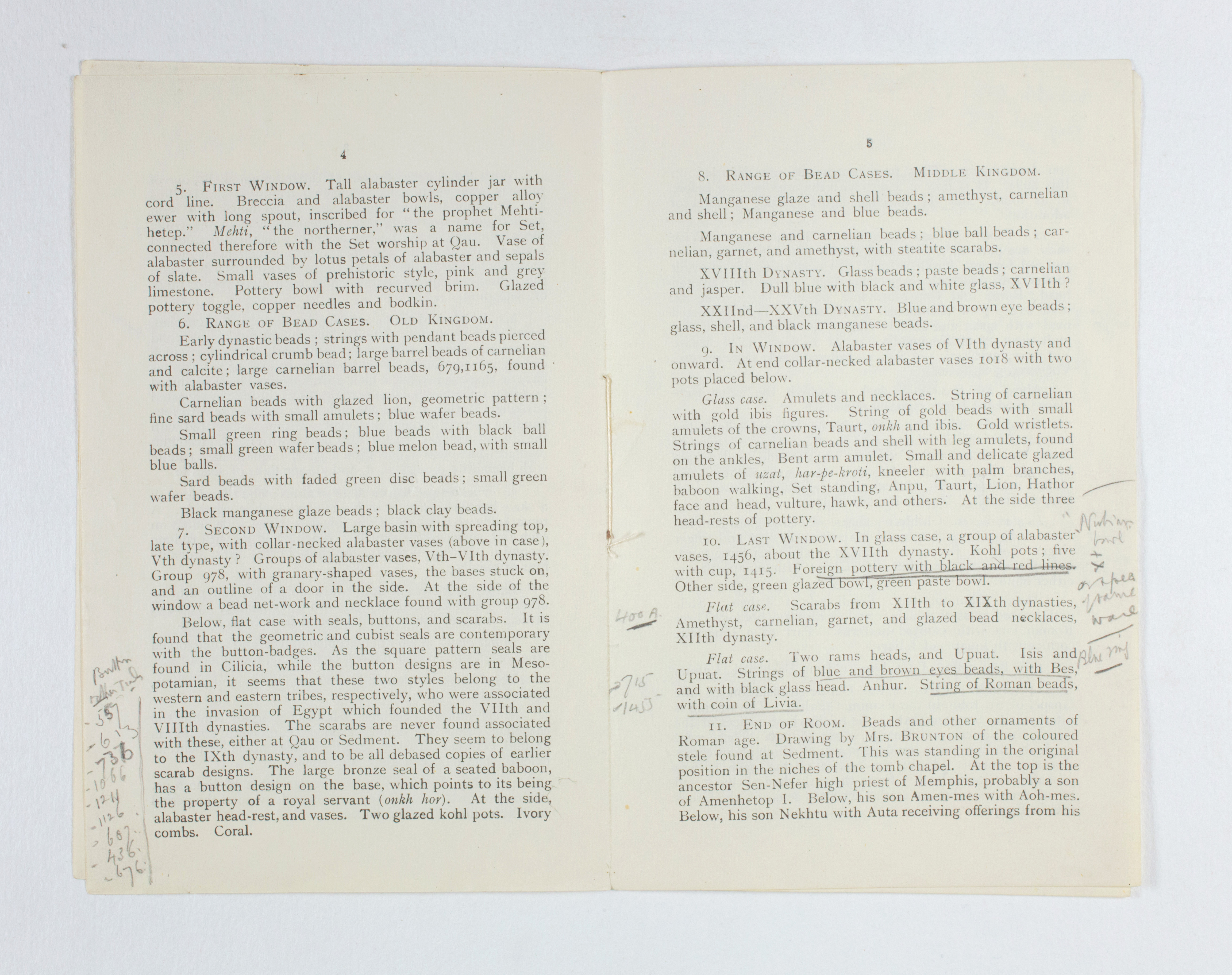 1922-23 Qau el-Kebir Exhibition catalogue PMA/WFP1/D/26/29.3