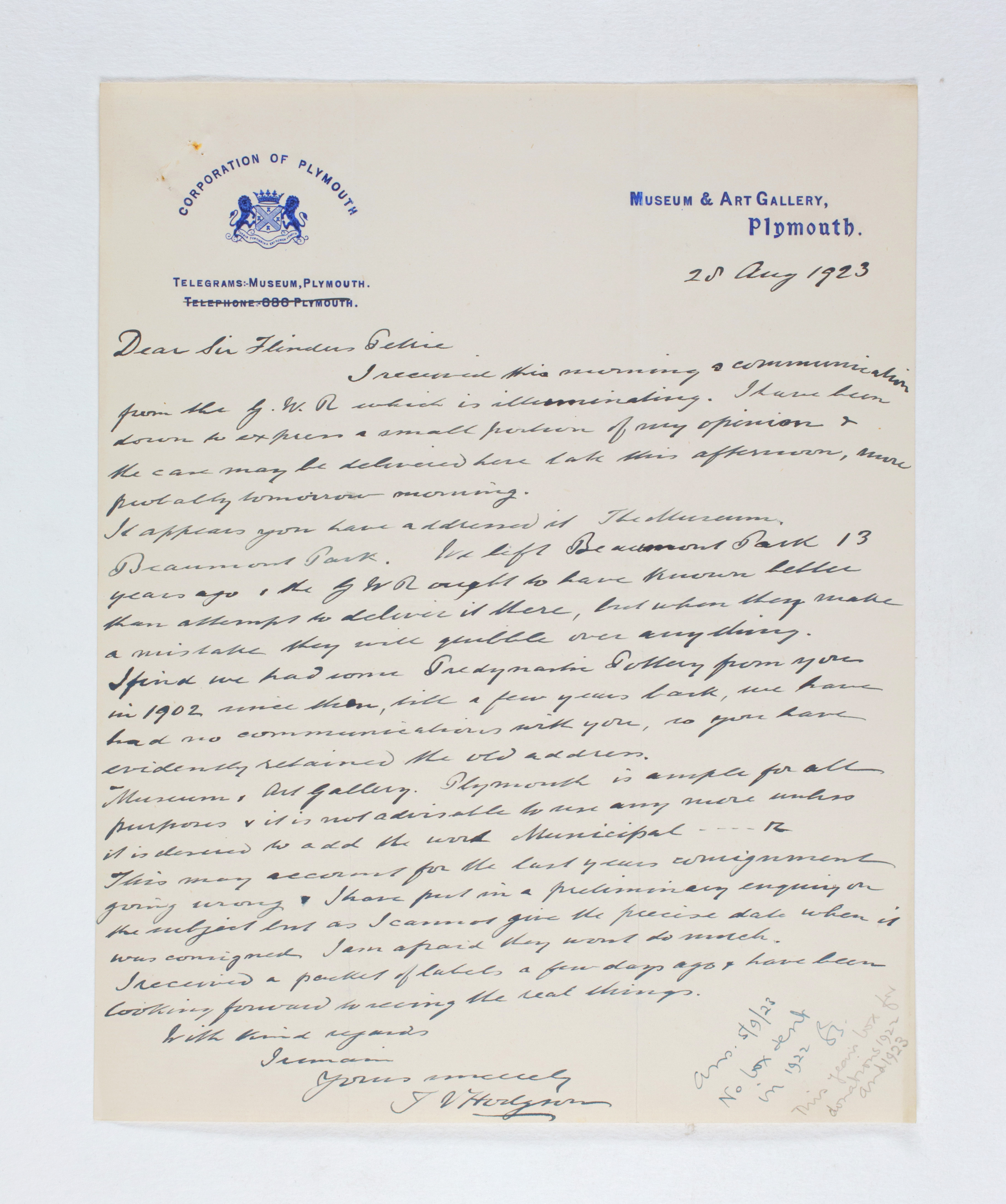 1922-23 Qau el-Kebir Correspondence PMA/WFP1/D/26/39