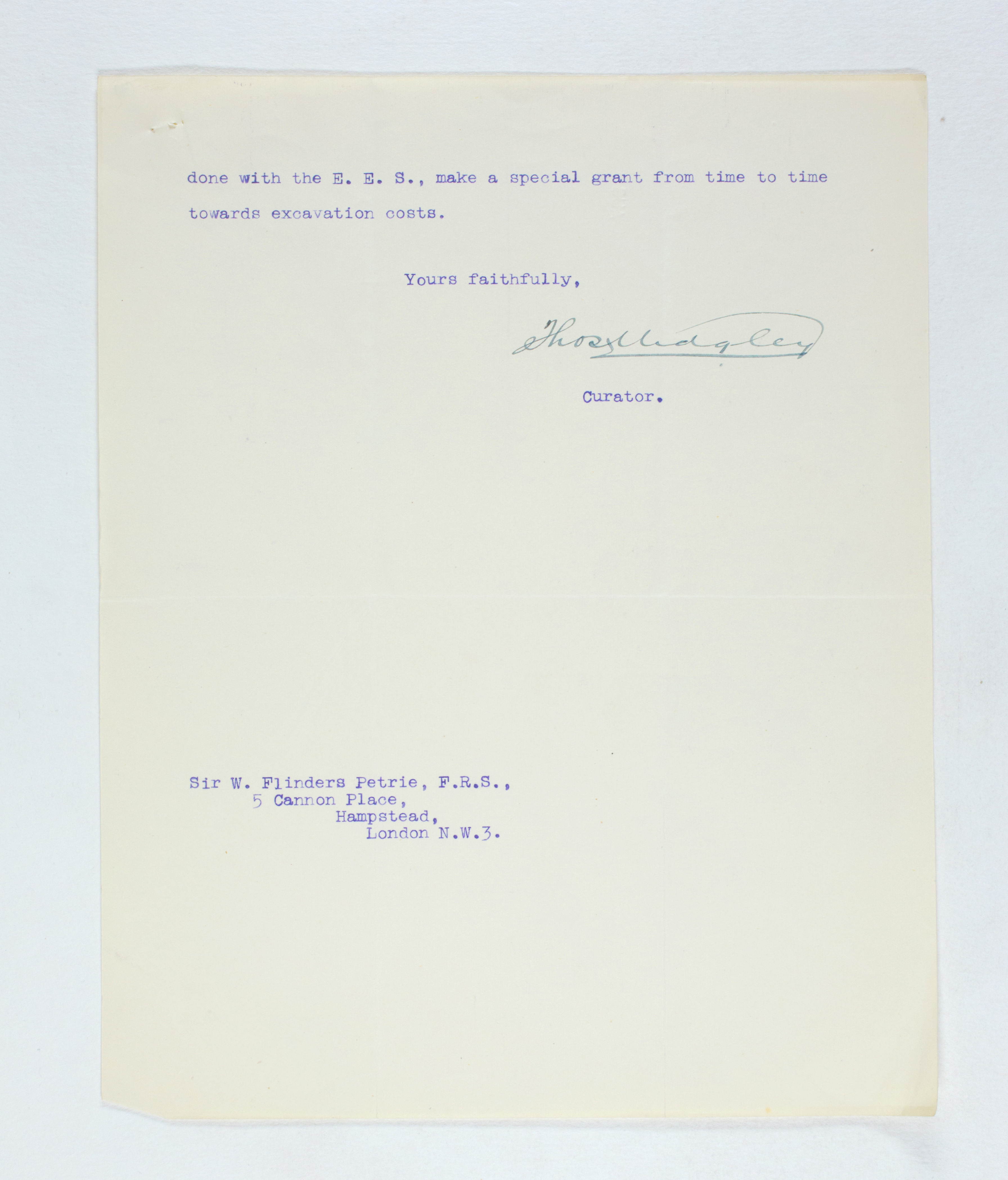 1922-23 Qau el-Kebir Correspondence PMA/WFP1/D/26/41.2