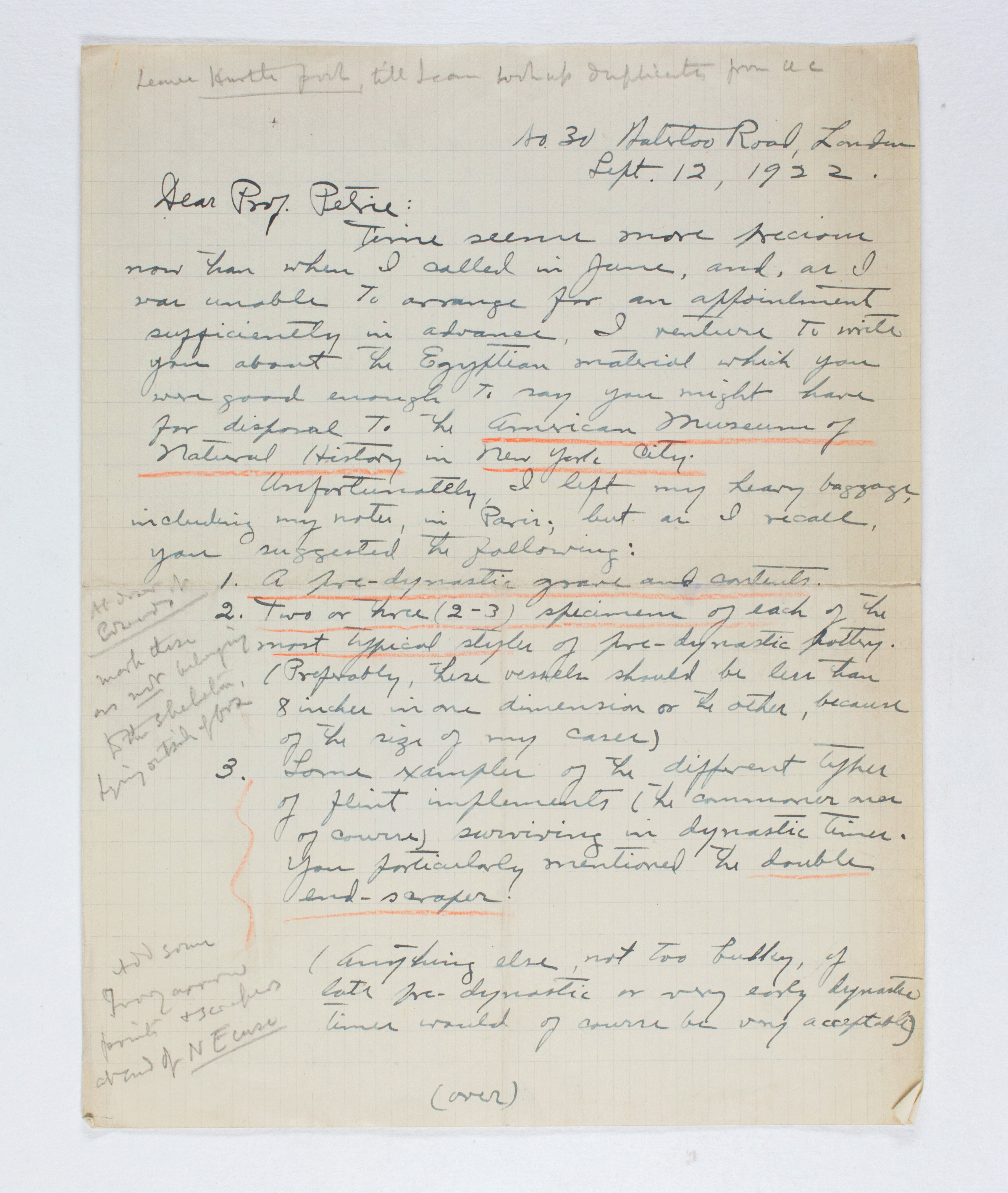 1922-23 Qau el-Kebir Correspondence PMA/WFP1/D/26/46.1