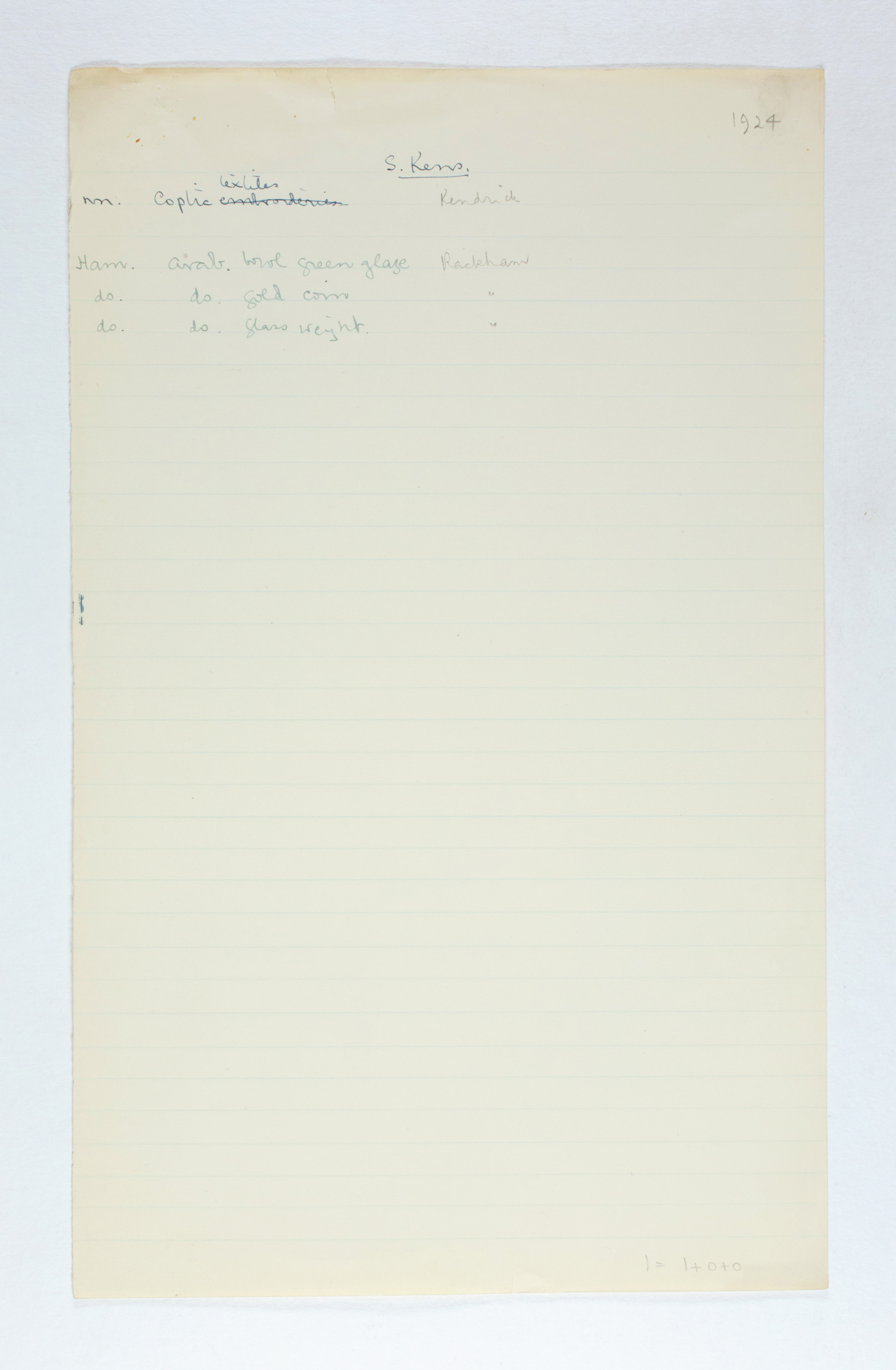 1923-24 Qau el-Kebir, Hemamieh Individual institution list PMA/WFP1/D/27/17