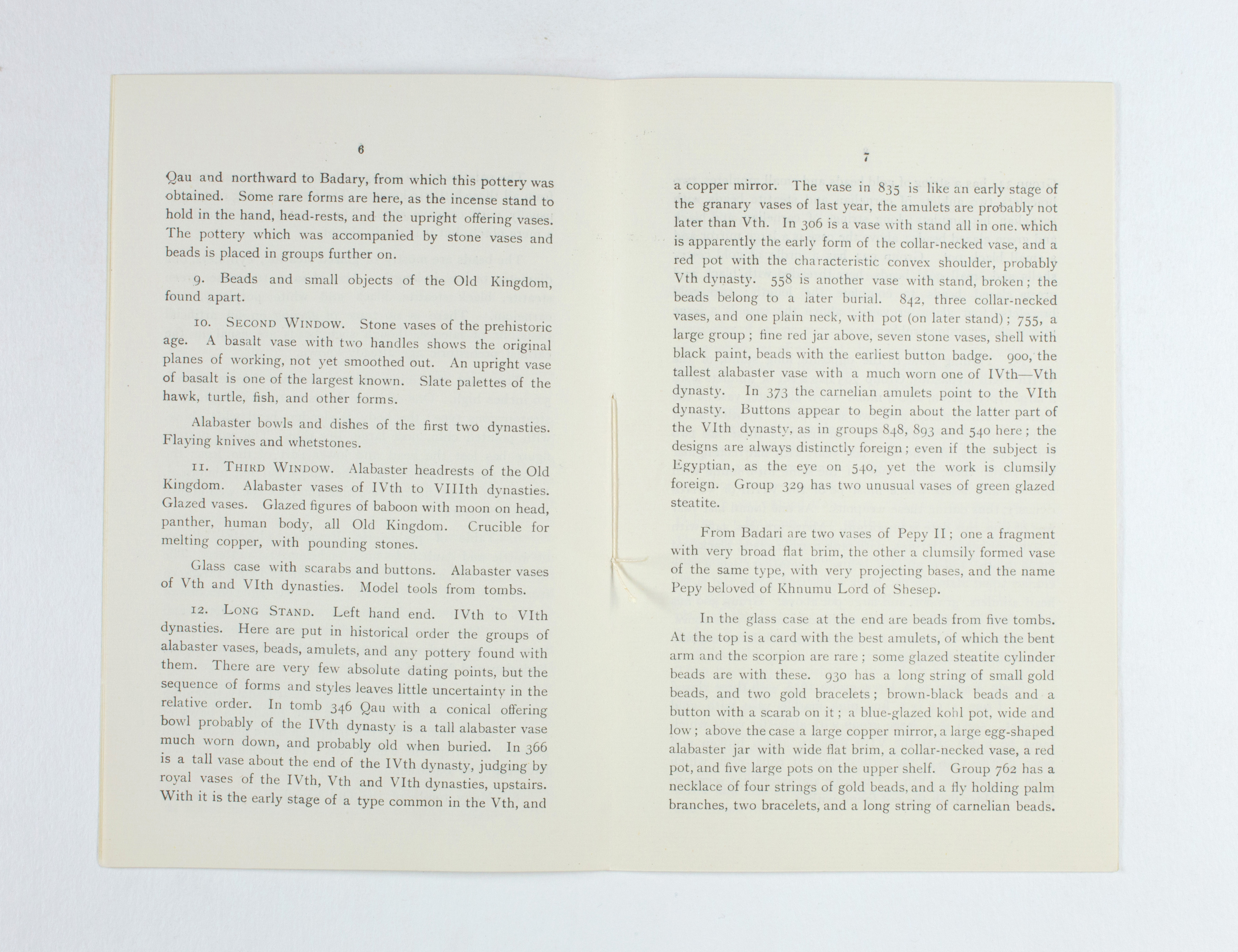 1923-24 Qau el-Kebir, Hemamieh Exhibition catalogue PMA/WFP1/D/27/32.5