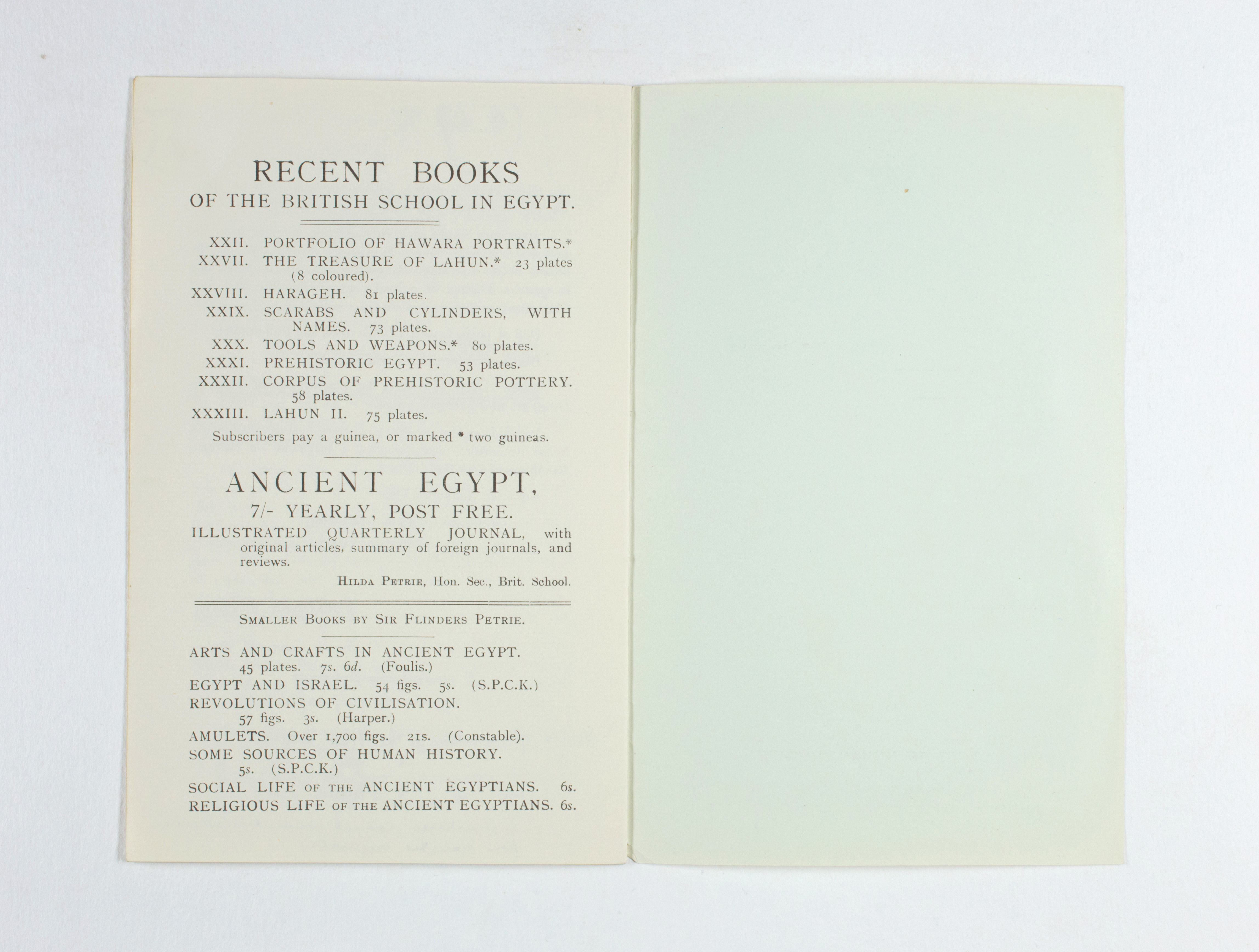 1923-24 Qau el-Kebir, Hemamieh Exhibition catalogue PMA/WFP1/D/27/35.10