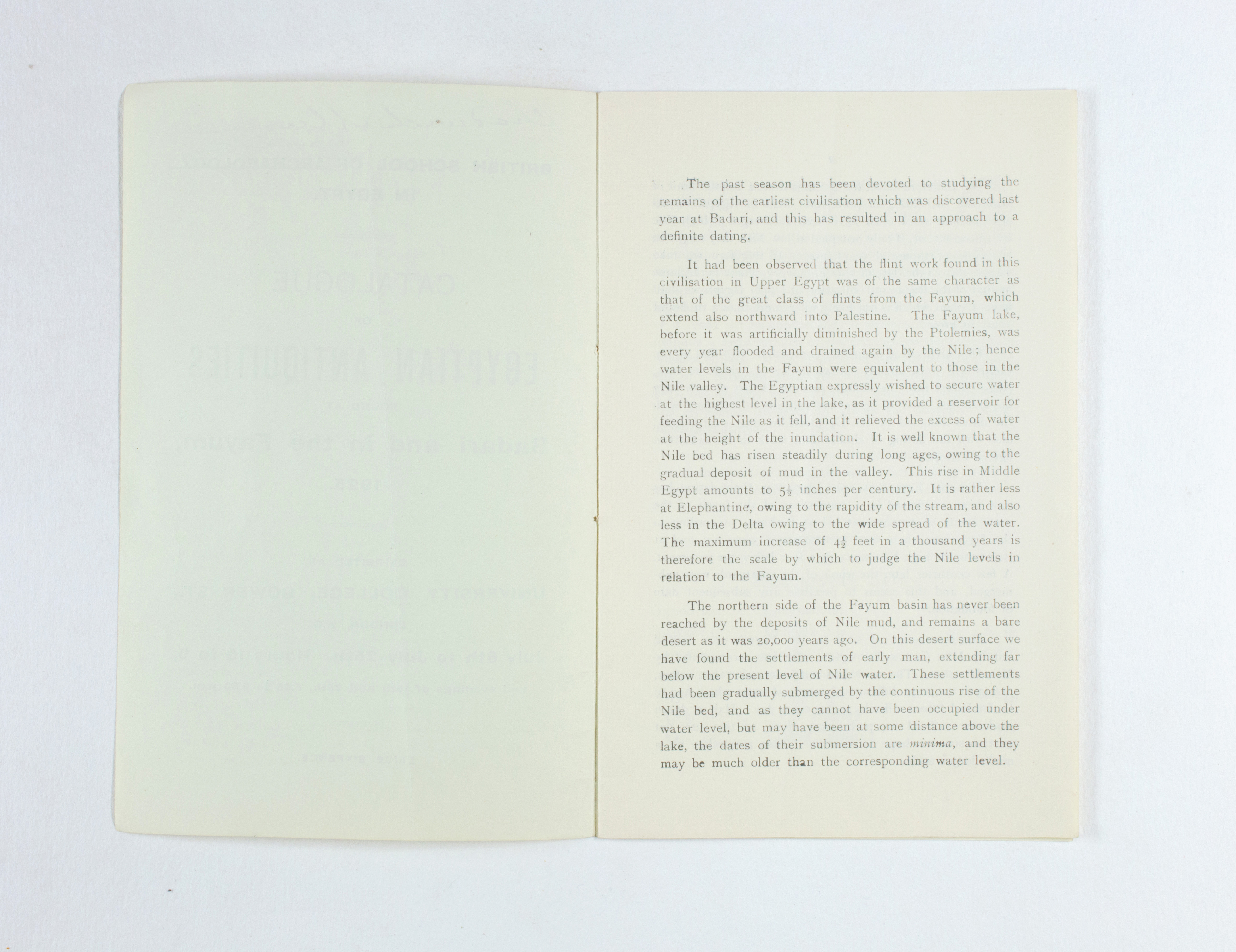 1924-25 Badari, Faiyum Exhibition catalogue PMA/WFP1/D/28/27.2