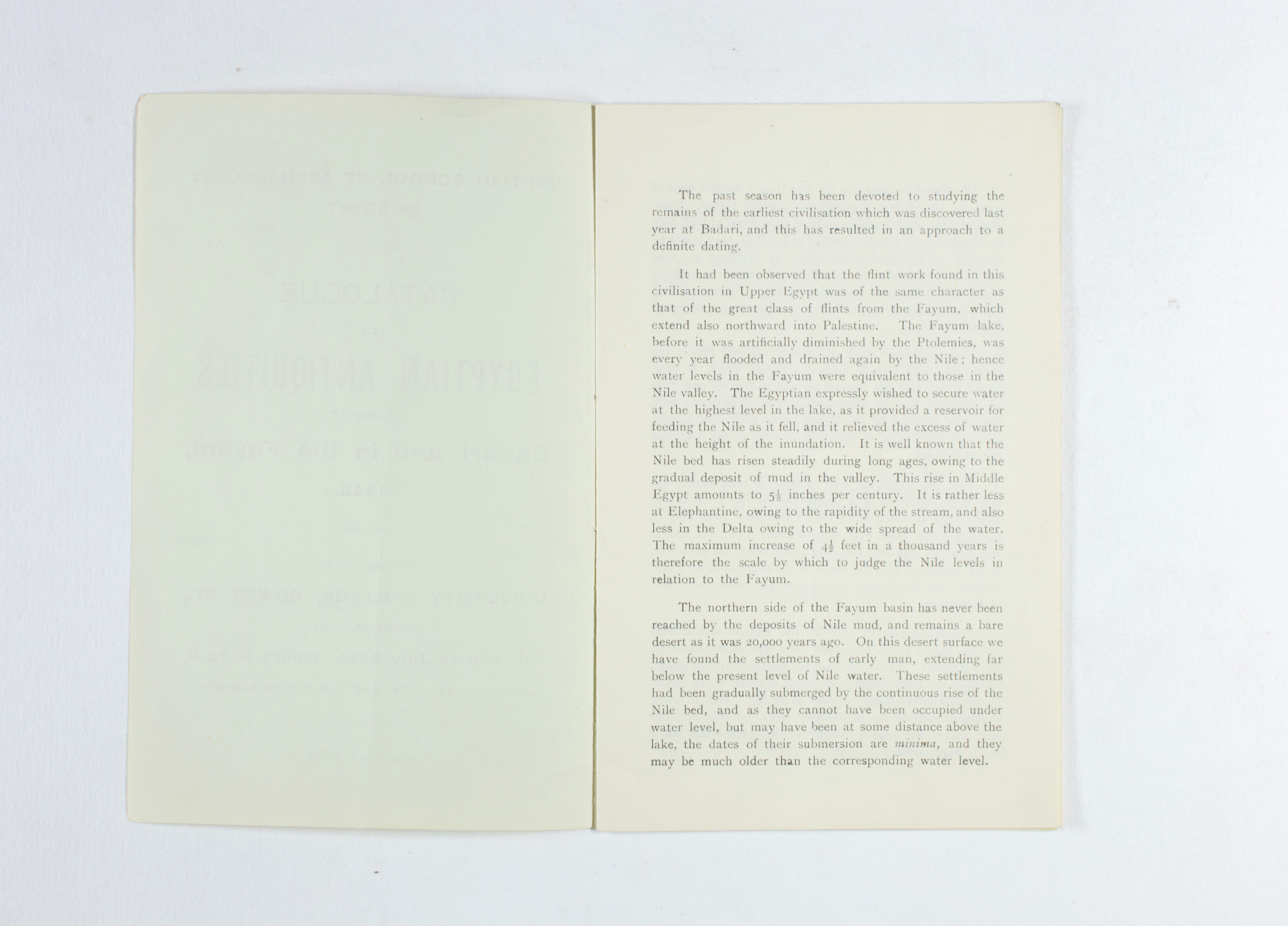 1924-25 Badari, Faiyum Exhibition catalogue PMA/WFP1/D/28/33.4