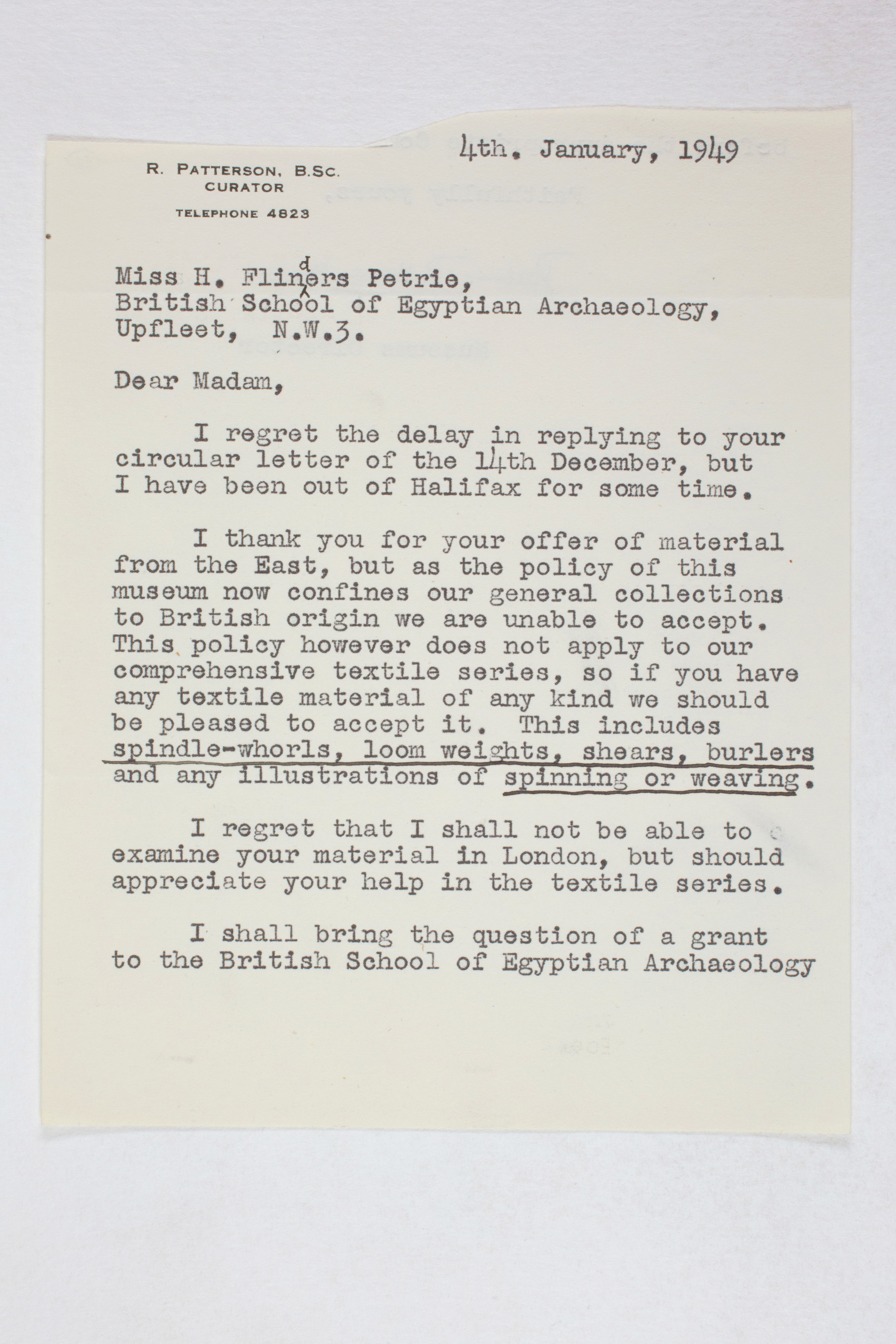 1931-50 Reserve correspondence Correspondence PMA/WFP1/D/32/12.1