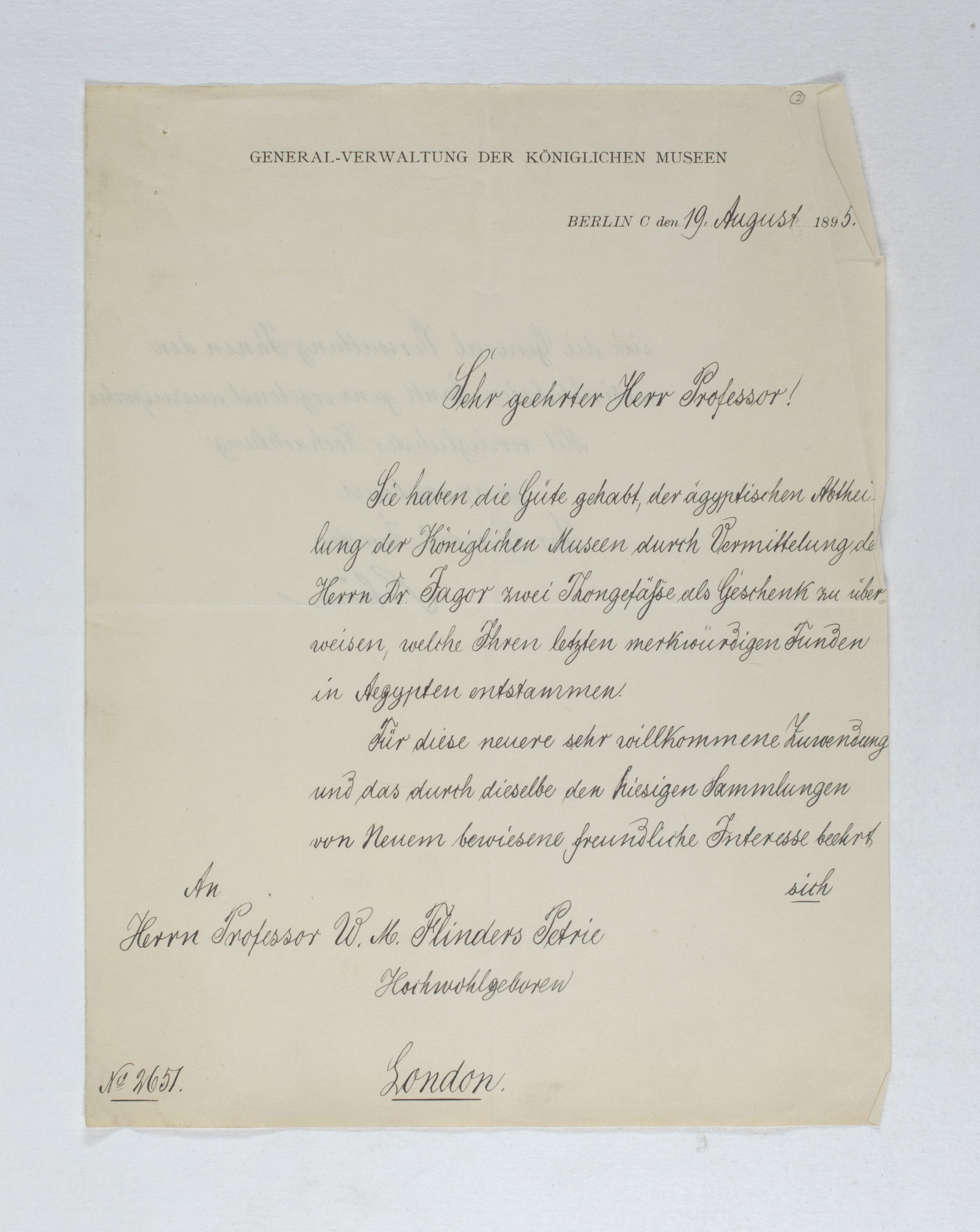 Naqada 1894-1895, Correspondence, PMA/WFP1/D/3/2.1