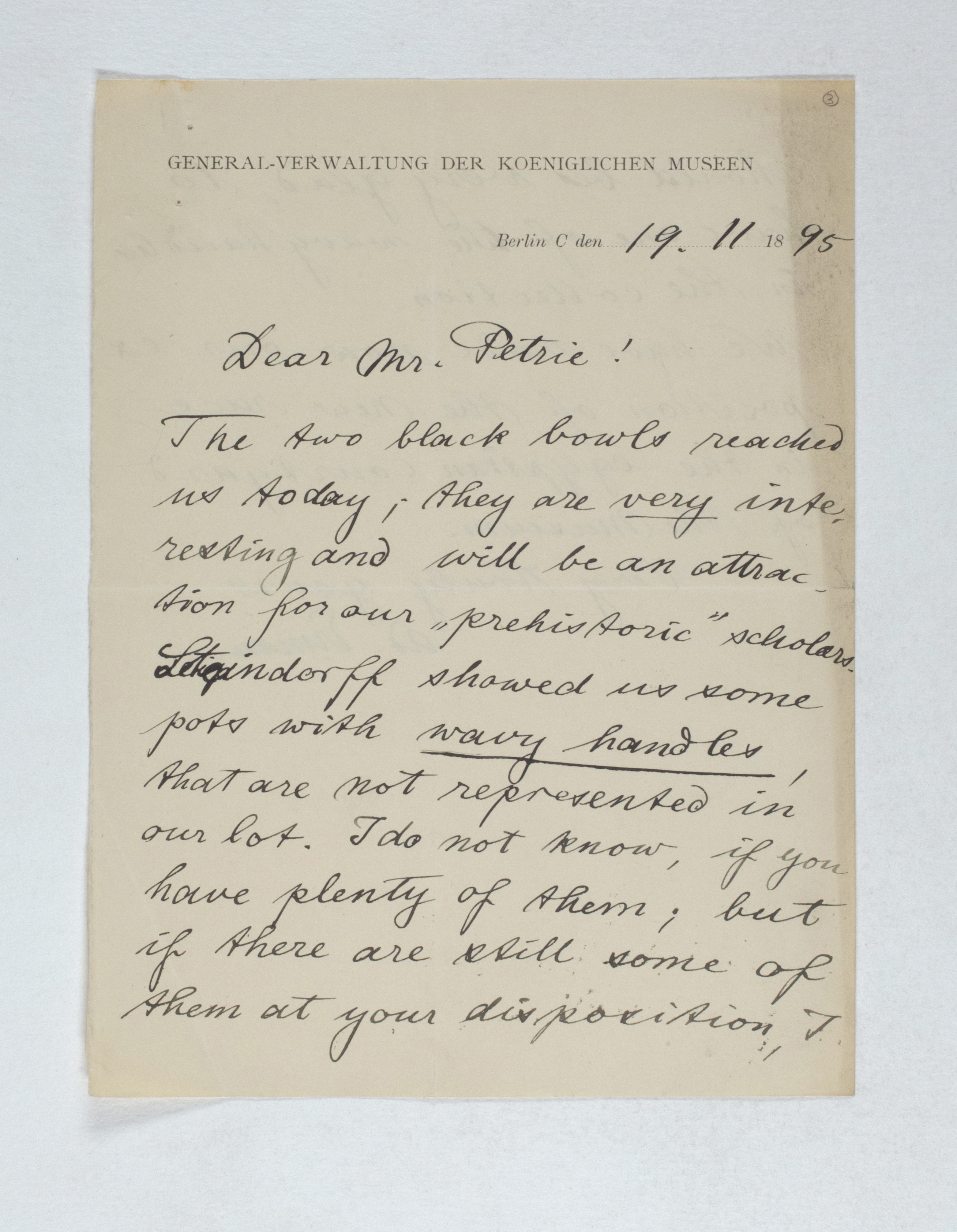 Naqada 1894-1895, Correspondence, PMA/WFP1/D/3/3.1