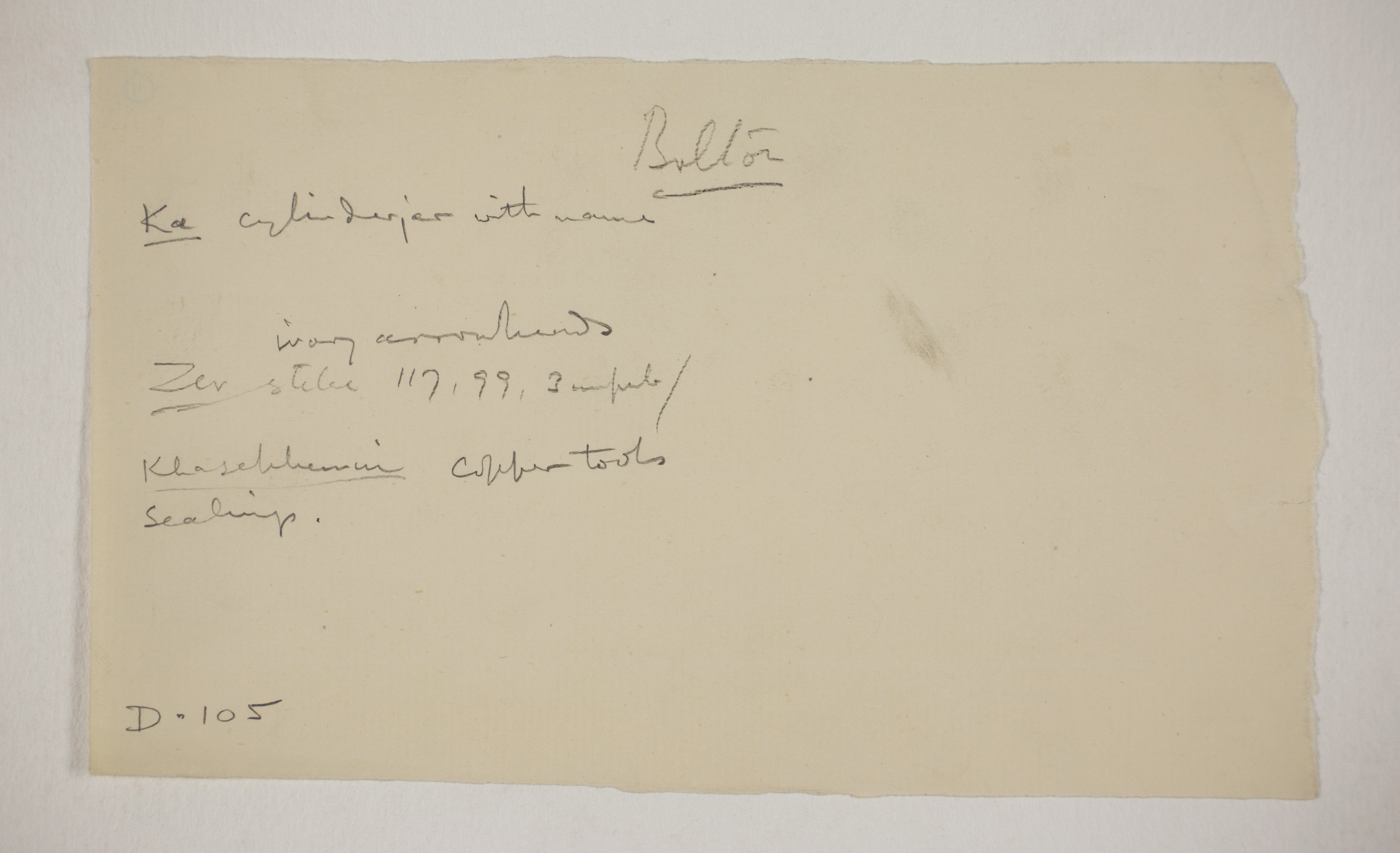 Abydos, Bet Khallaf, el-Mahasna 1900-1901, Individual Institution List, PMA/WFP1/D/9/11