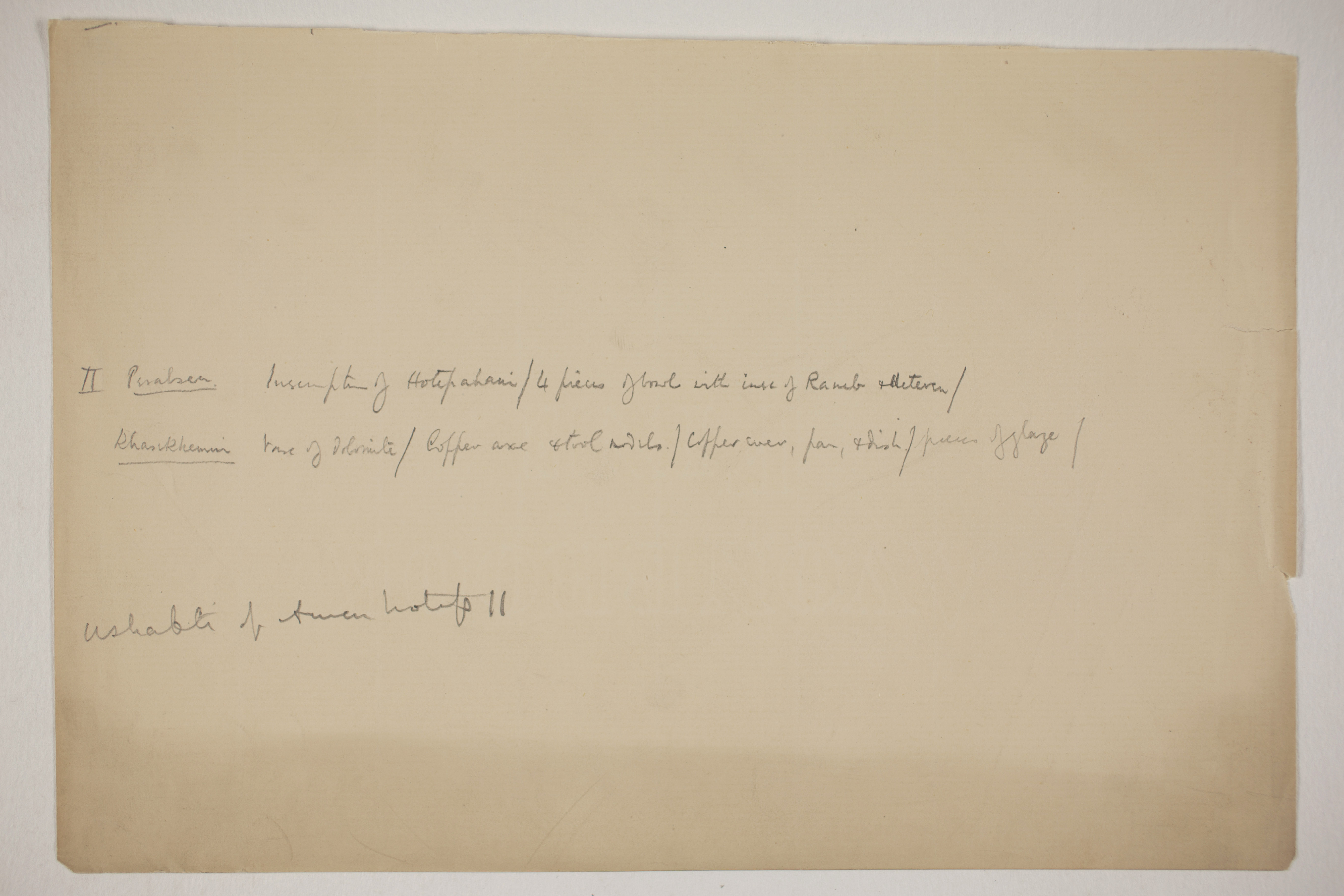 1900-01 Abydos, Bet Khallaf, el-Mahasna Individual institution list  PMA/WFP1/D/9/19.2