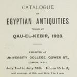1922-23 Qau el-Kebir Exhibition catalogue PMA/WFP1/D/26/31.1