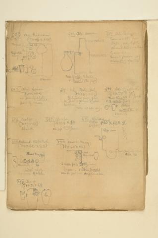  Page 14 from Petrie’s notebook. This page details the site features 690-99 and 750-51. Duncan most likely worked on these features; it is highly possible that Duncan drew some of these figures (Available from the Petrie Museum, 991-147_004). 