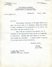 1913 Correspondence American museums DIST.36.06