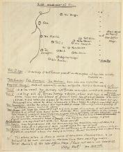 Hand copy of Petrie's map of the excavations area, as submitted to the War Office in 1884