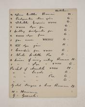 1910-11 Hawara, Gerzeh, Memphis, Mazghuneh Individual institution list  PMA/WFP1/D/19/22.1