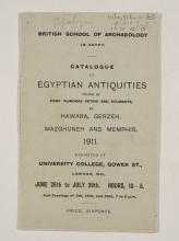 1910-11 Hawara, Gerzeh, Memphis, Mazghuneh Exhibition catalogue PMA/WFP1/D/19/33.1