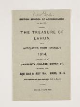 1913-14 Lahun, Haraga Exhibition catalogue PMA/WFP1/D/22/49.1