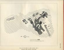 Sketch map showing the total excavated area at Umm el-Ga'ab between 1909-11. Naville et al. 1914: plate XXI.